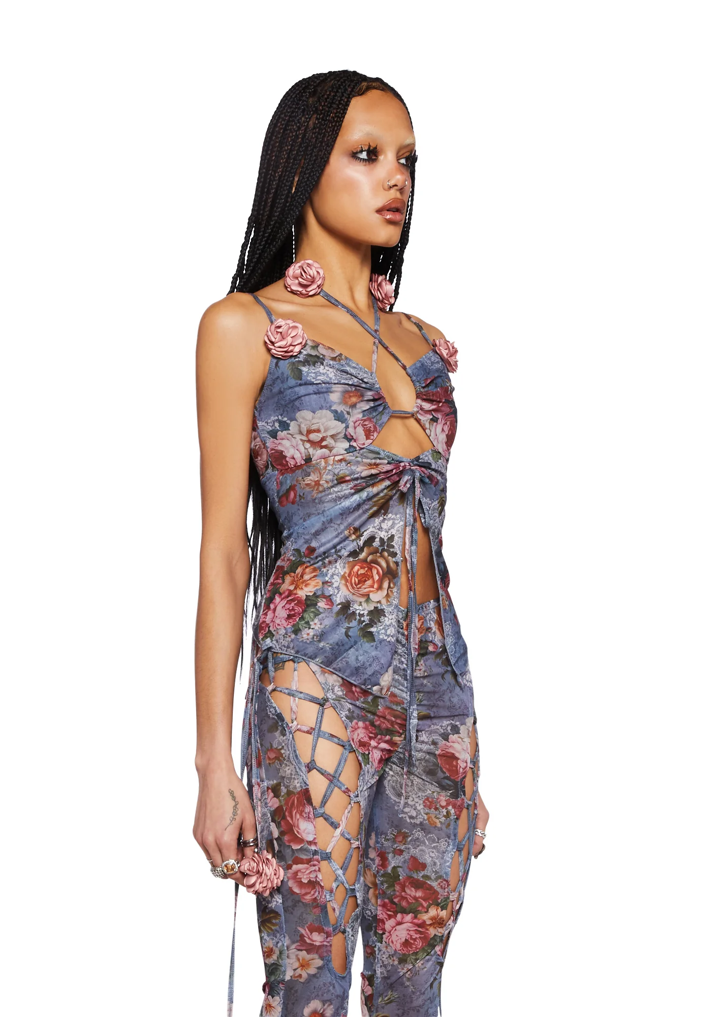 Balcony Serenade Halter Top- Grey - Image 3