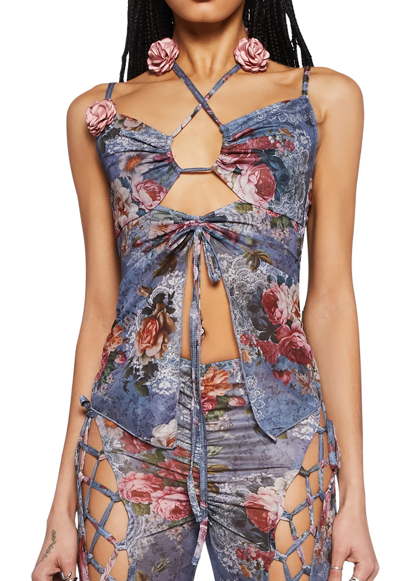 Balcony Serenade Halter Top- Grey - Image 5