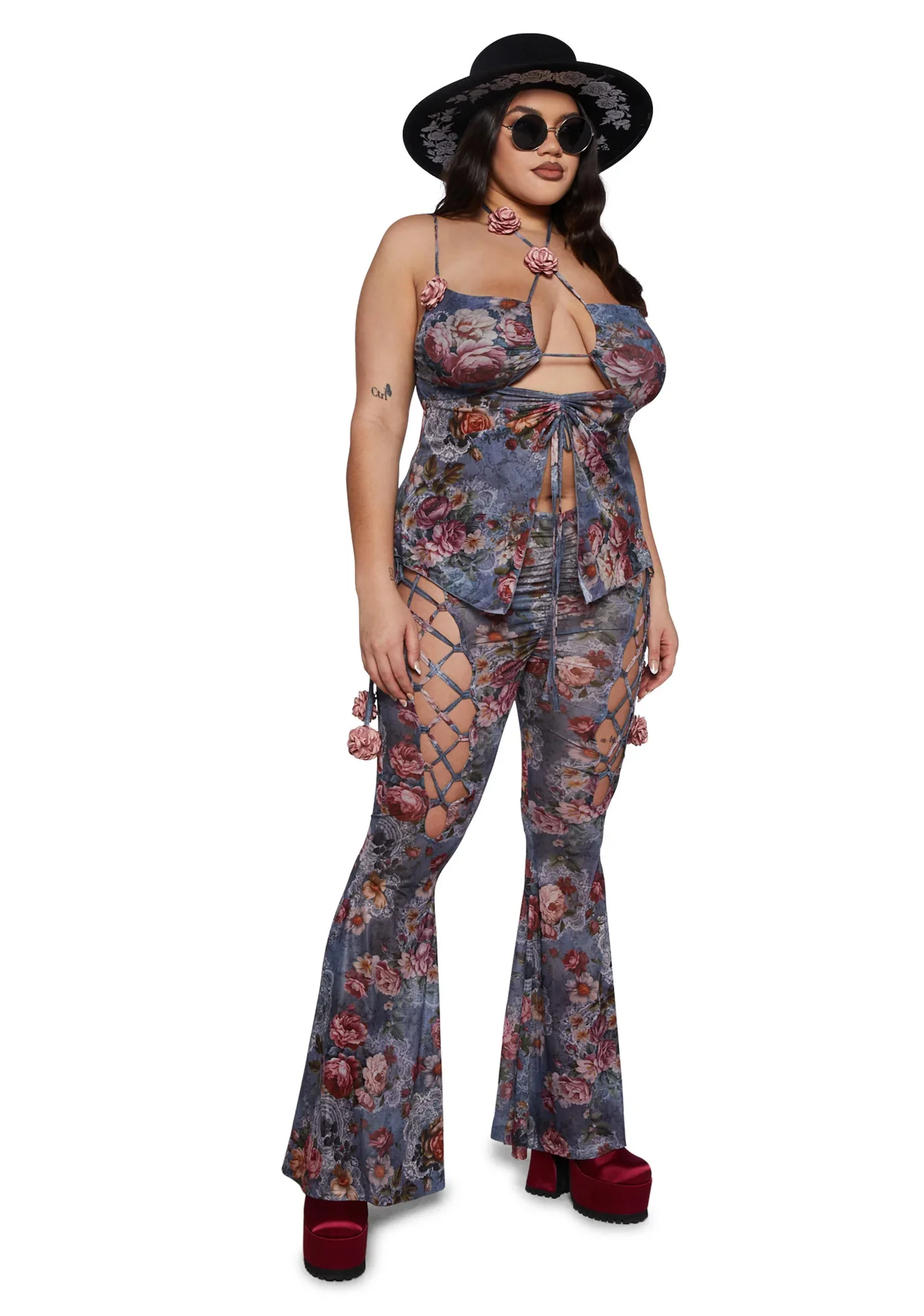 Plus Balcony Serenade Halter Top - Grey - Image 2
