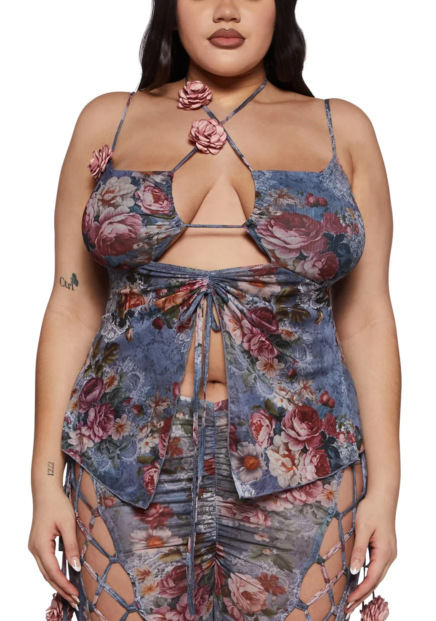 Plus Balcony Serenade Halter Top - Grey - Image 5