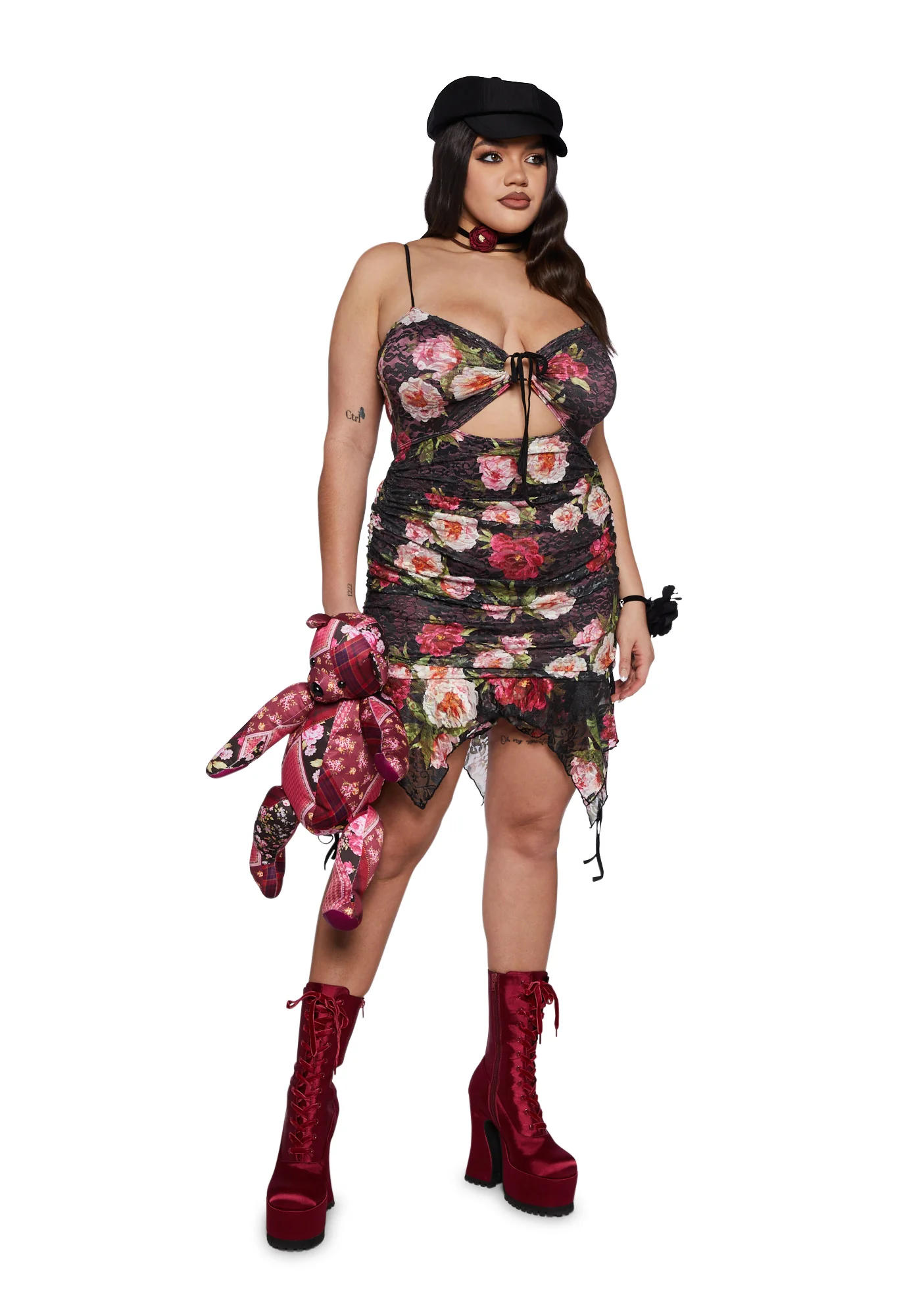 Plus Heartfelt Horizon Mini Dress - Floral - Image 2