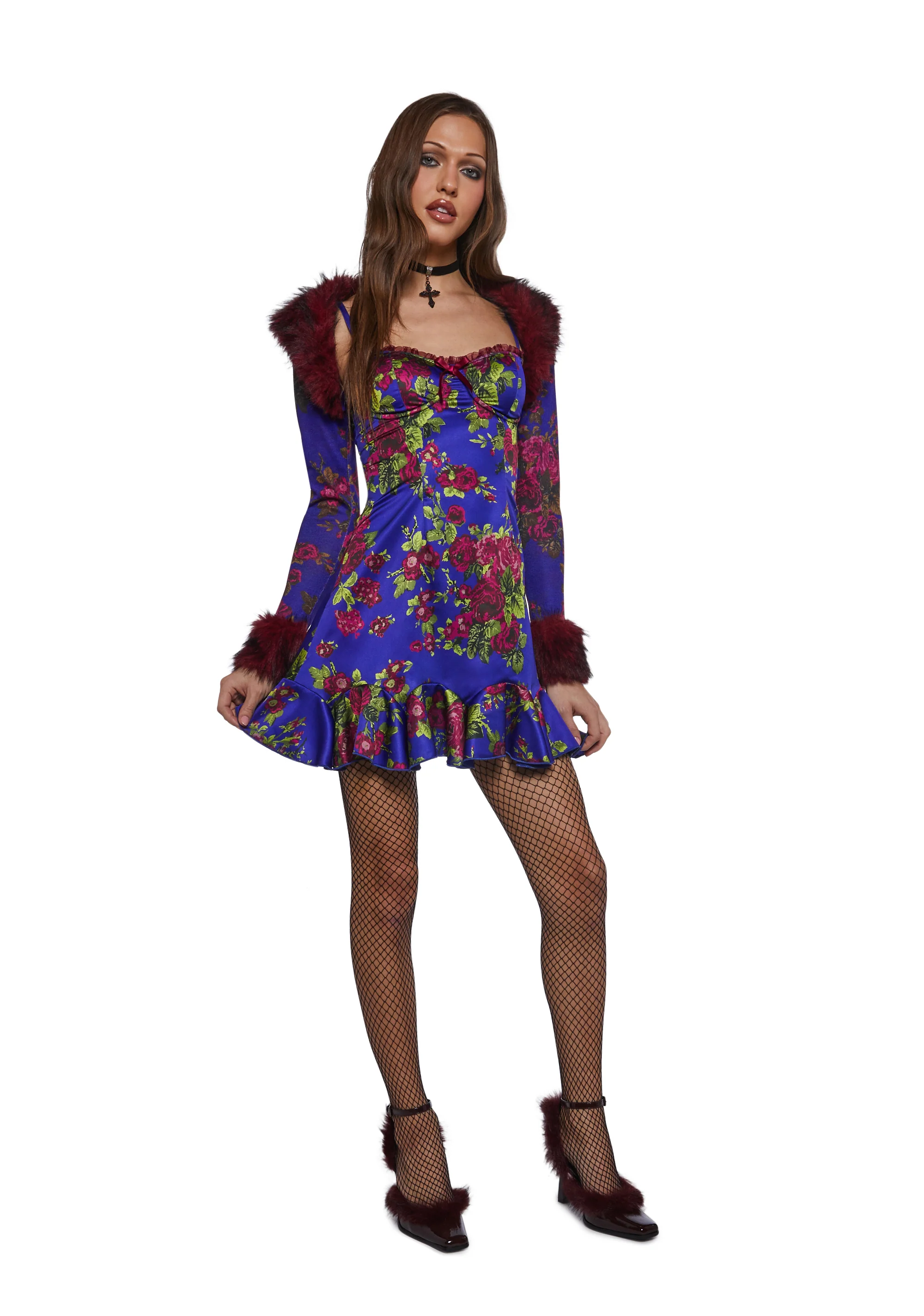 Floral Satin Slip Dress - Image 2