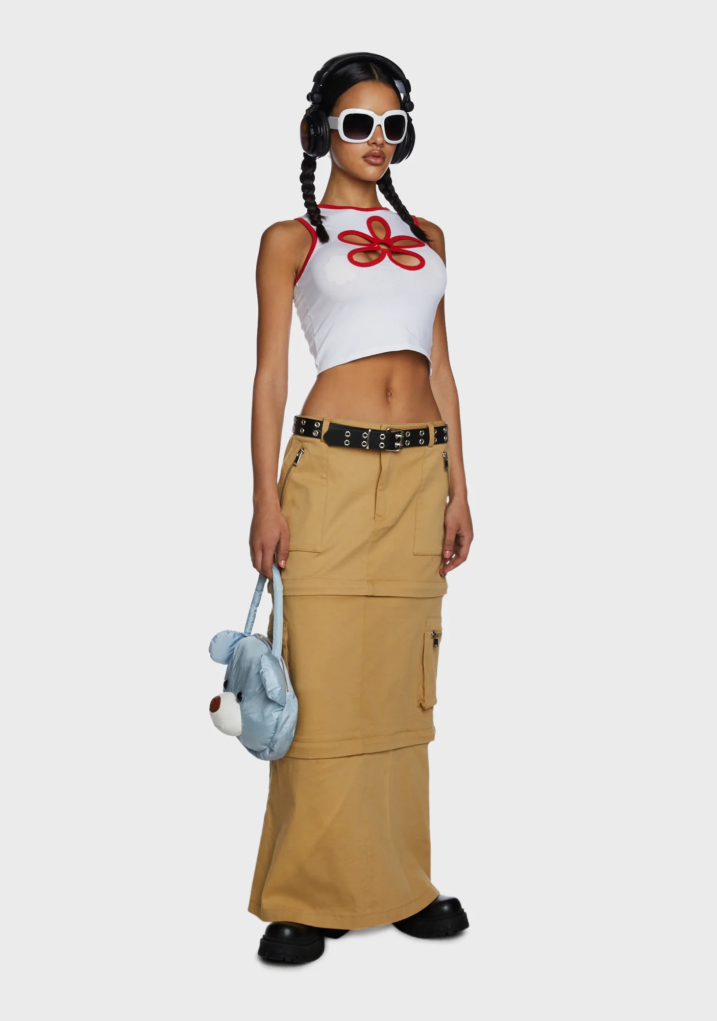 Flower Cut Out Crop Top - Image 2