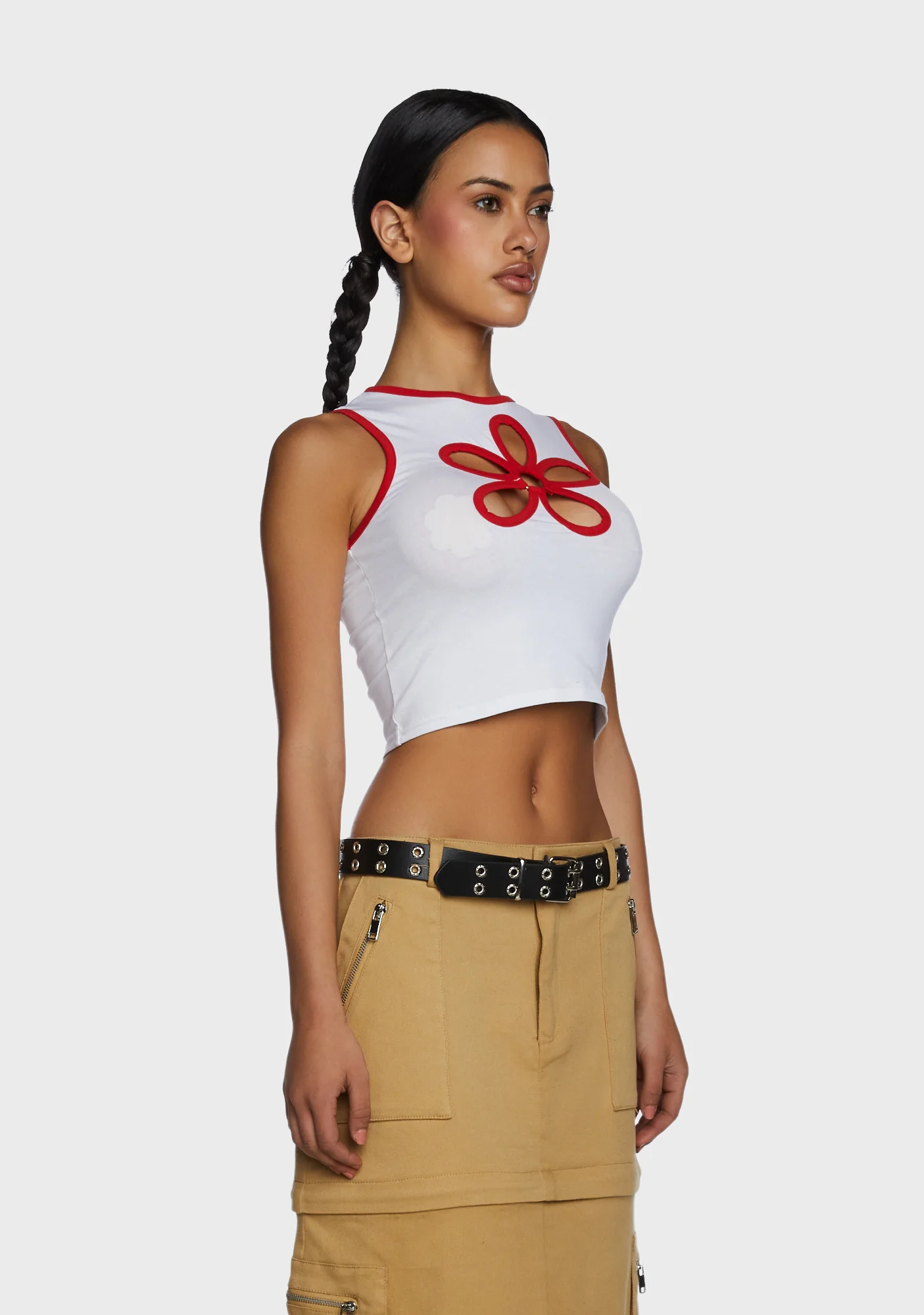 Flower Cut Out Crop Top - Image 3