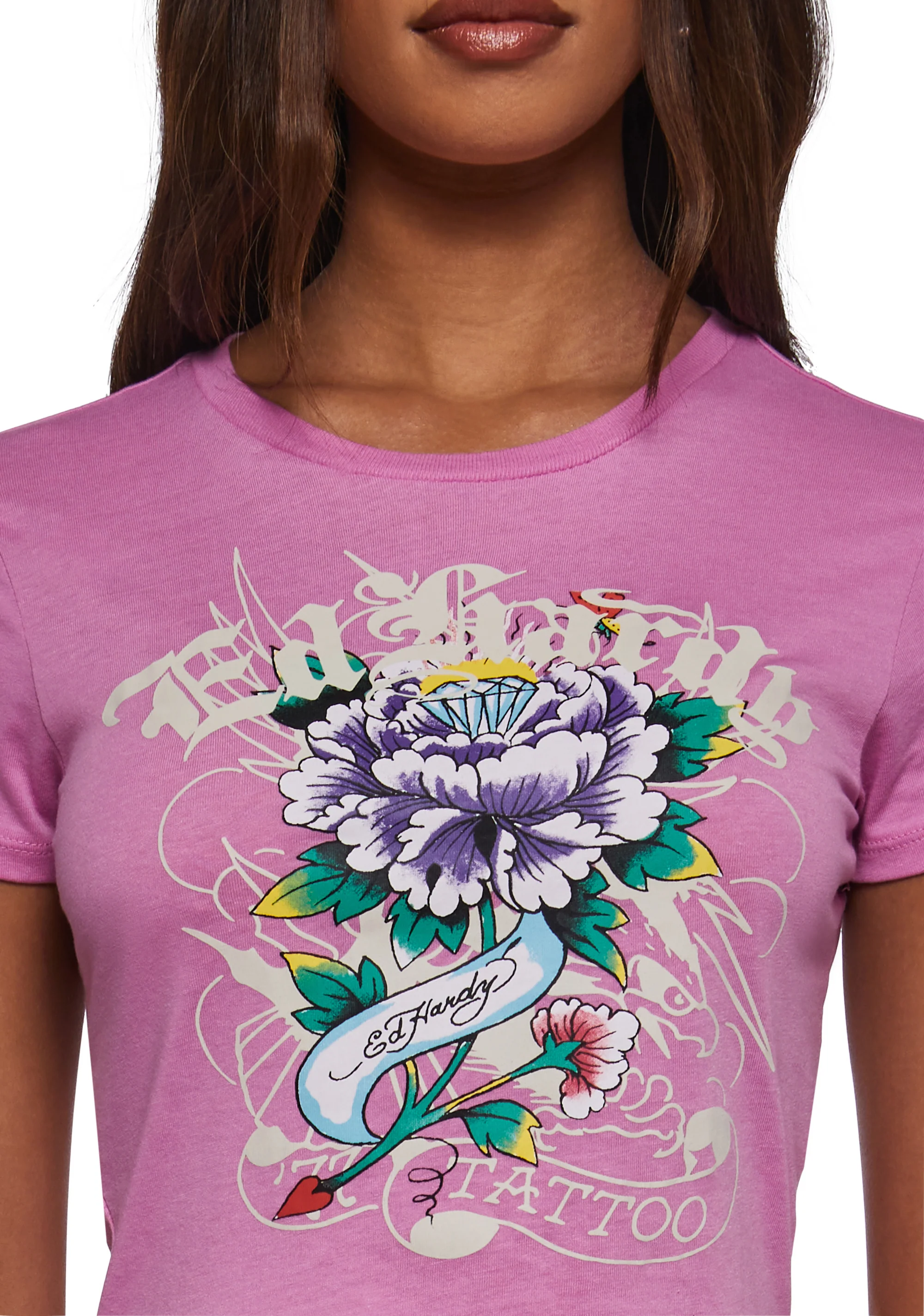 Flower Diamond Baby Tee - Image 6