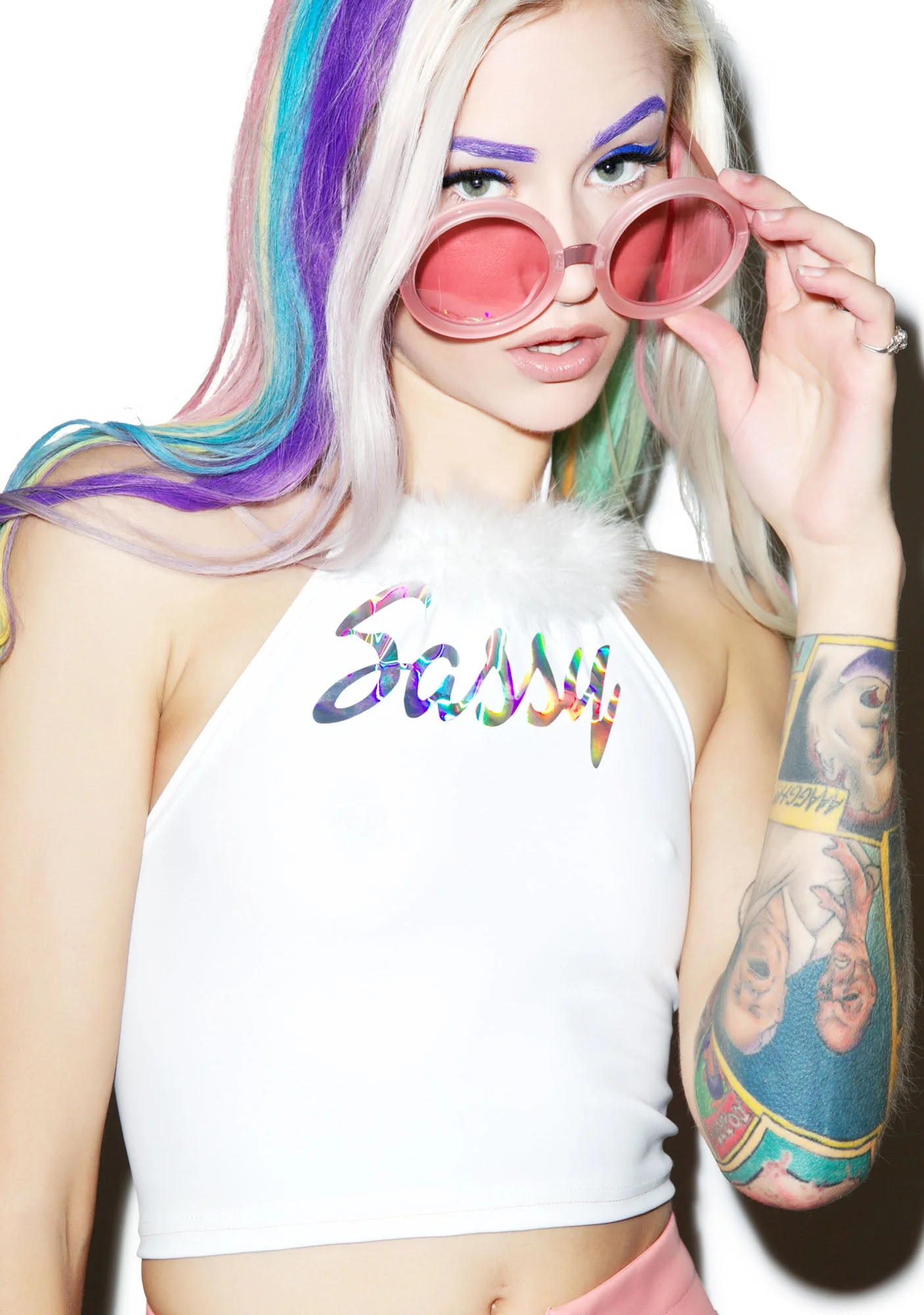 Fluff Sassy Halter - White - Image 7