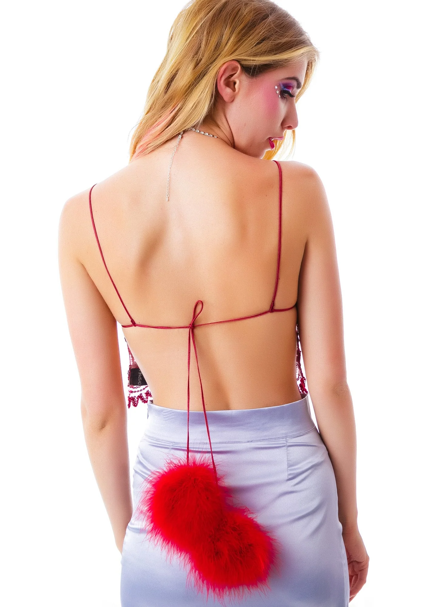 Flufftart Crop Top - Red - Image 6
