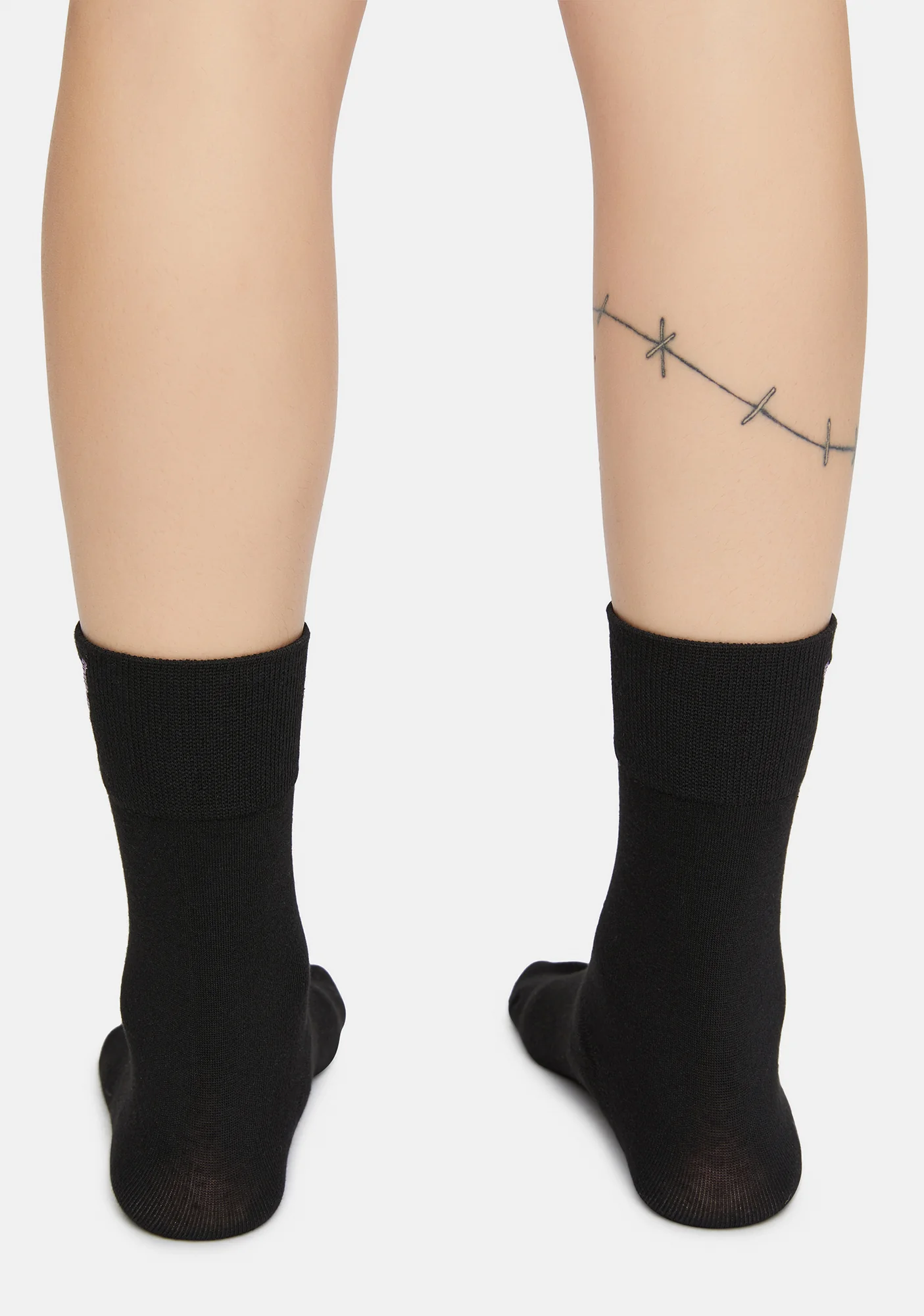 Flutter Around Butterfly Embroidered Crew Socks - Image 3