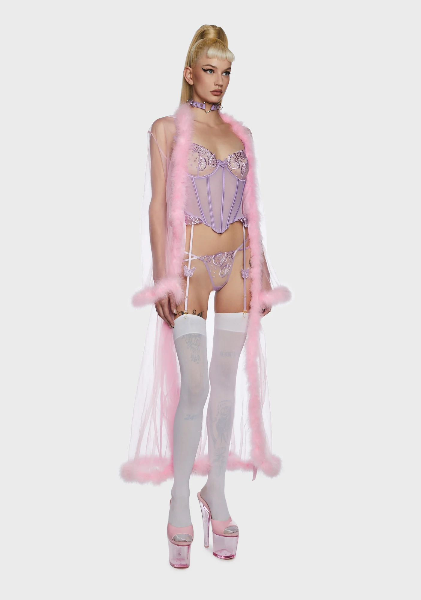 Flutter Through Me Lingerie Set - Lilac - Image 5