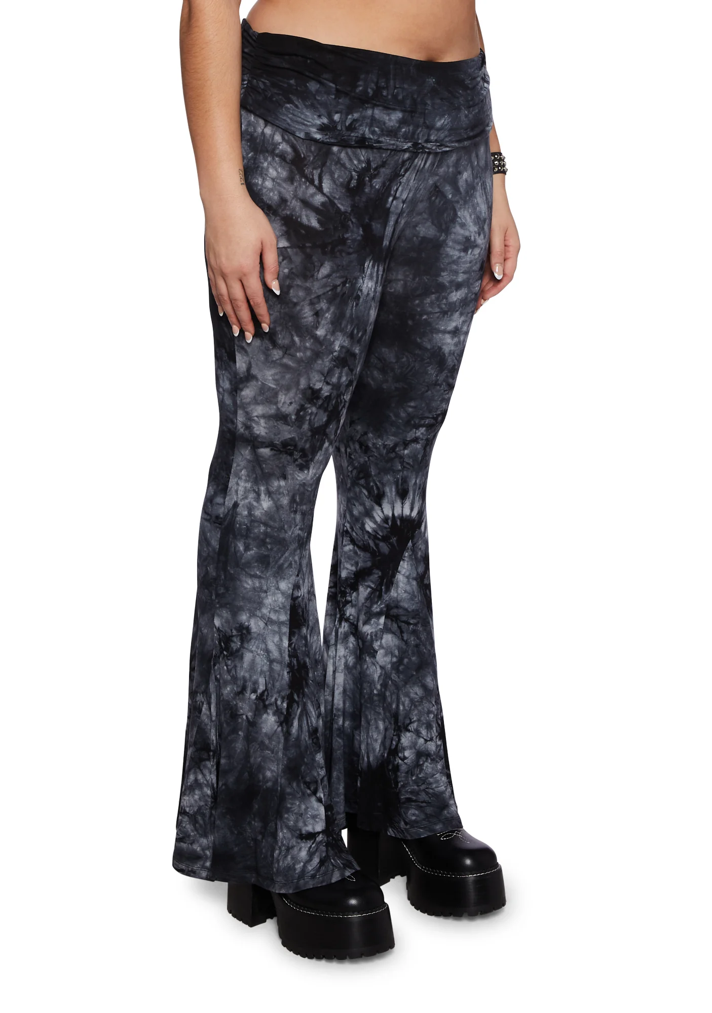 Plus Dew Morning Flare Pants- Grey - Image 3