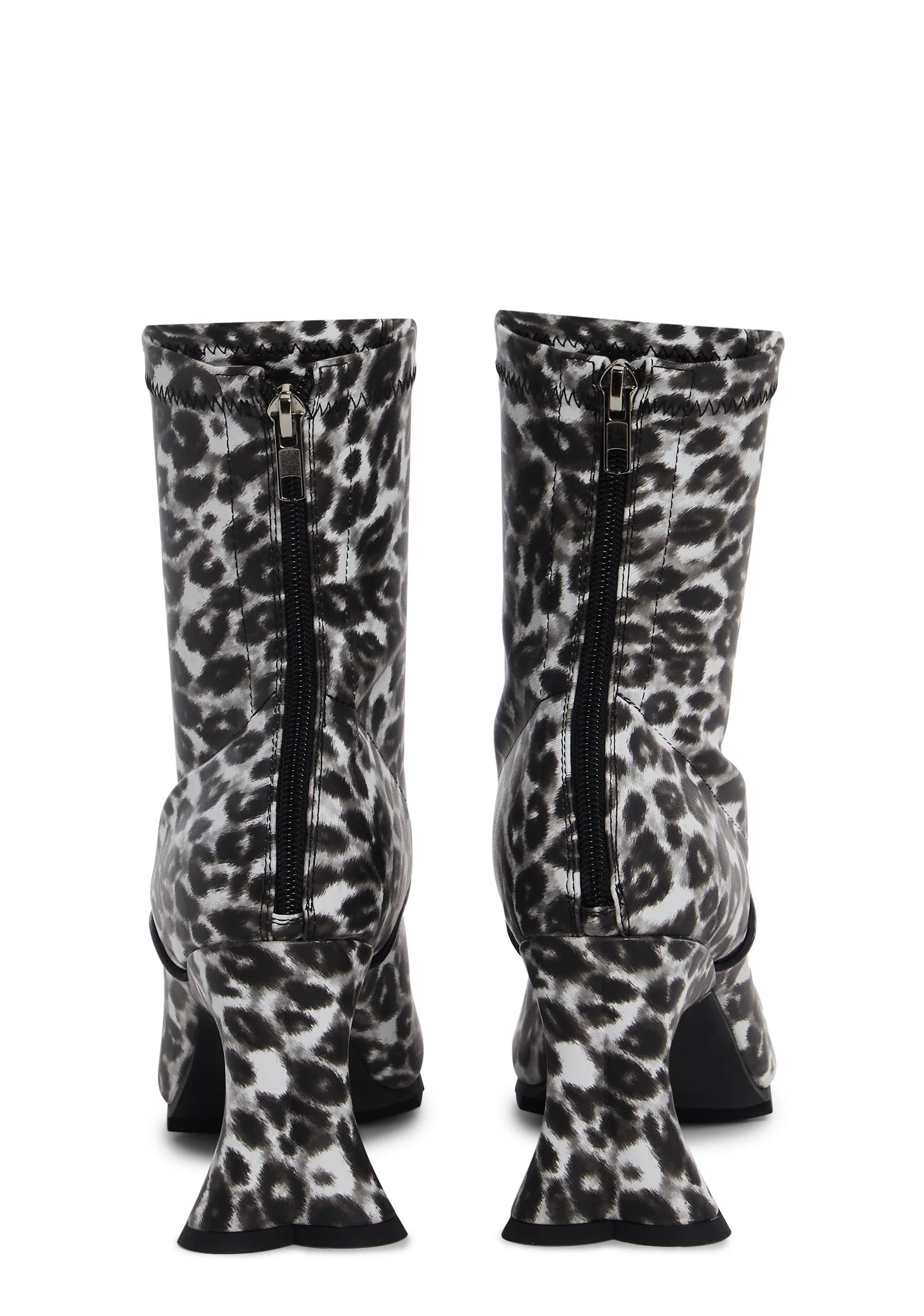 Found Leopard Heeled Booties - Image 4