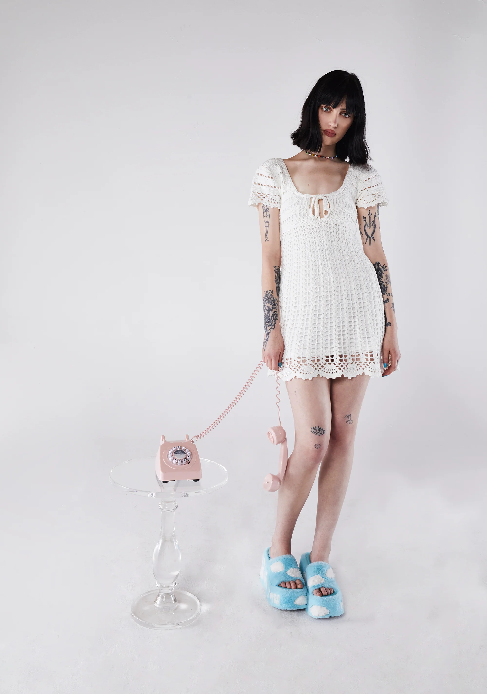 Found My Happy Crochet Dress - White - Image 6