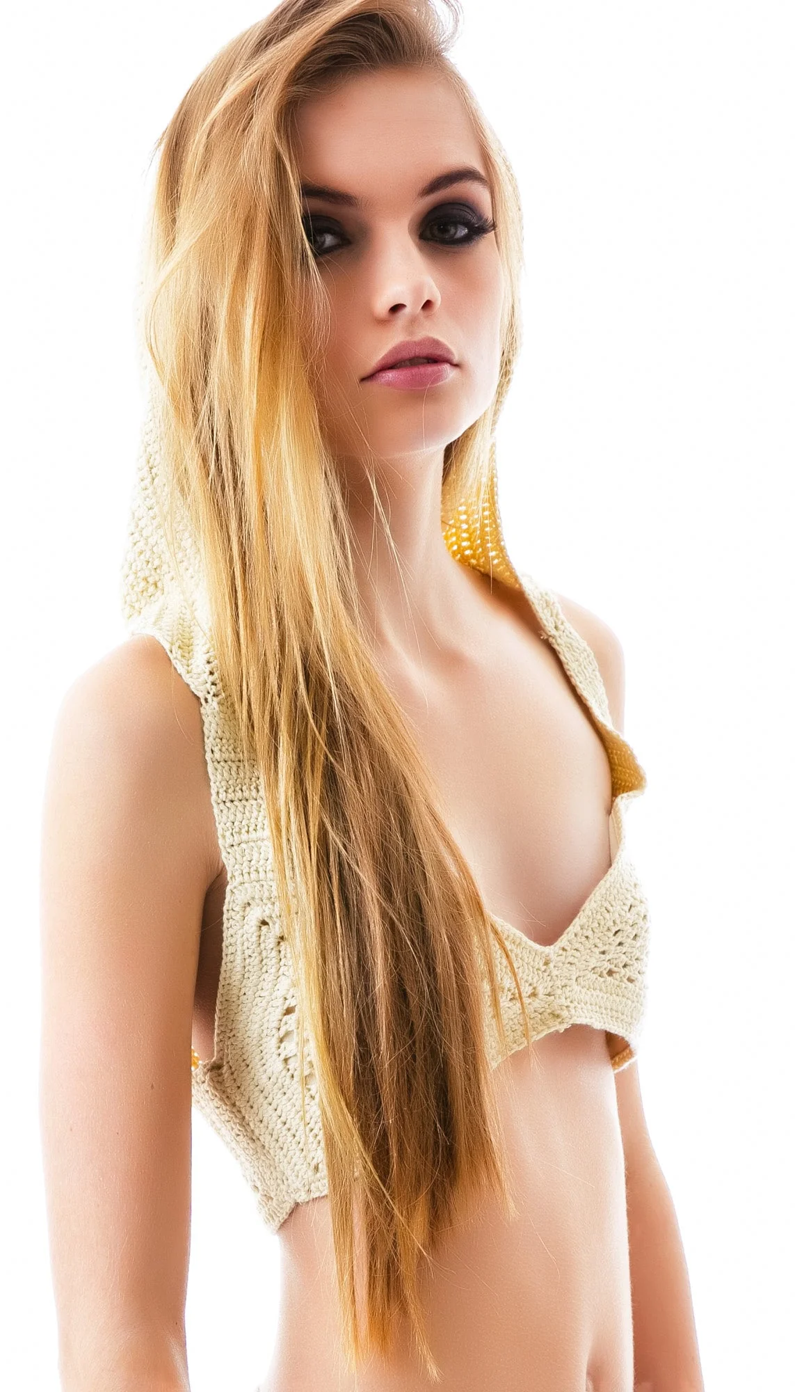 Free Love Crochet Hooded Bra - Light Brown - Image 9