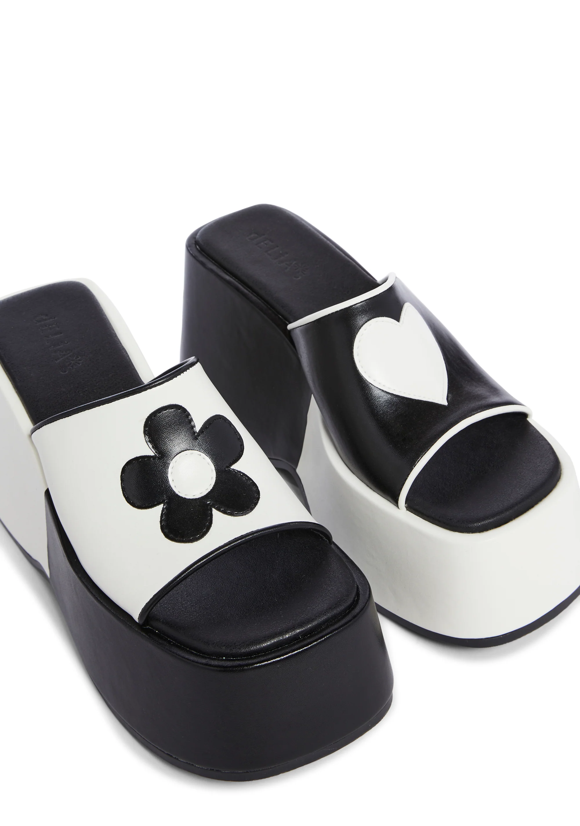 Free Luv Nation Platform Sandals - Black/White - Image 2