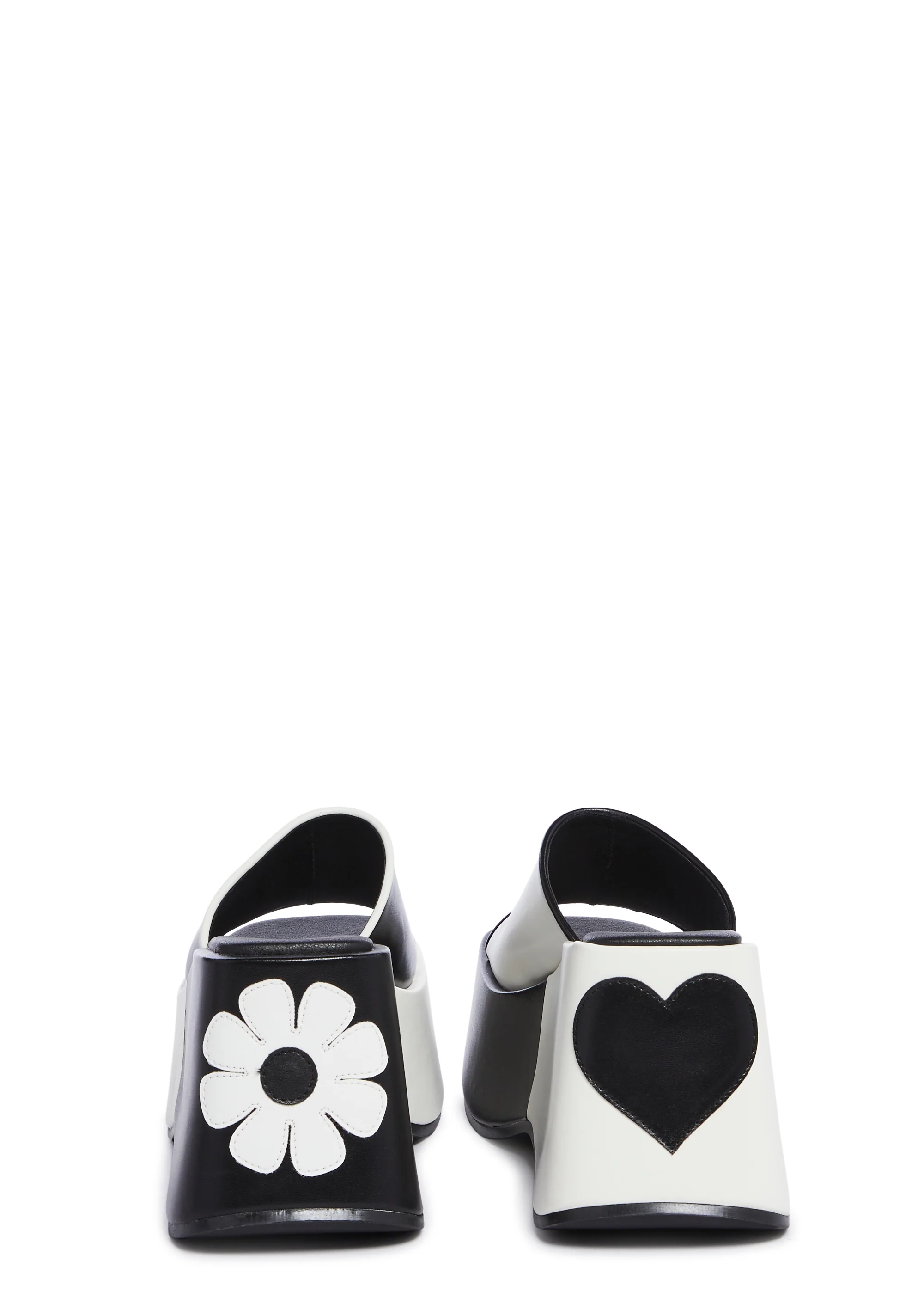 Free Luv Nation Platform Sandals - Black/White - Image 4