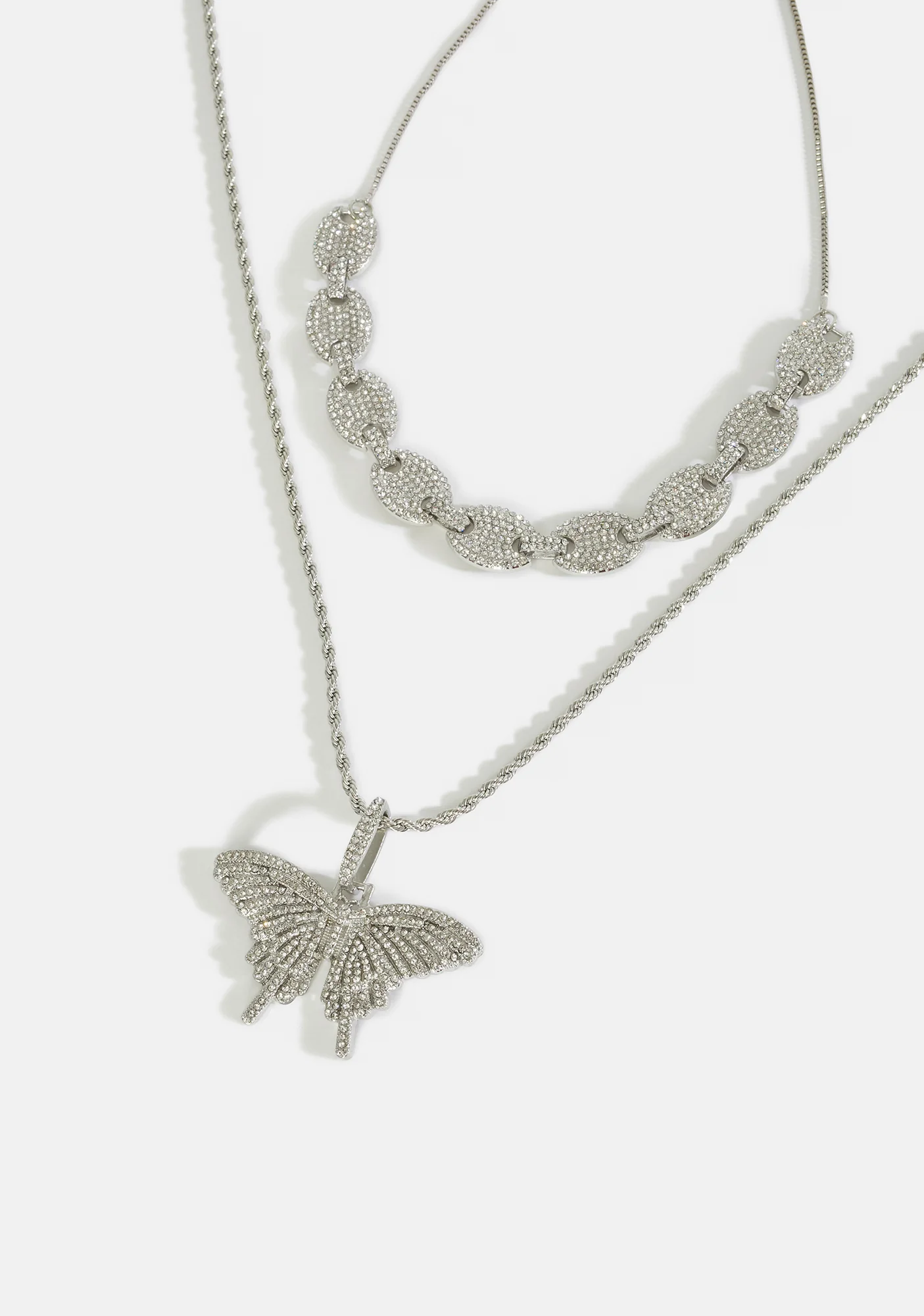 Free Magic Rhinestone And Butterfly Chain Necklace Set - Image 2