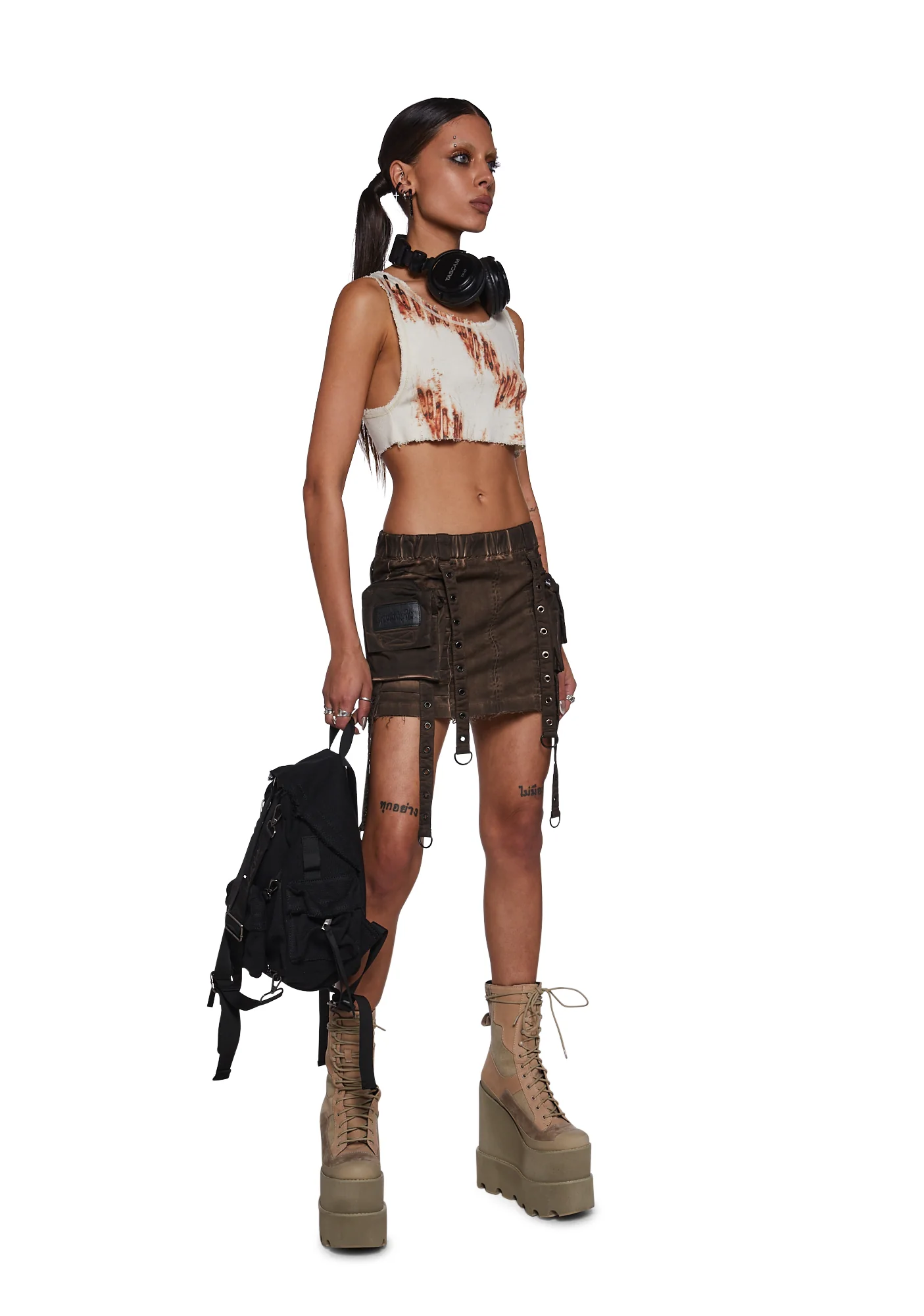 Frequency Cargo Mini Skirt - Cedar - Image 2