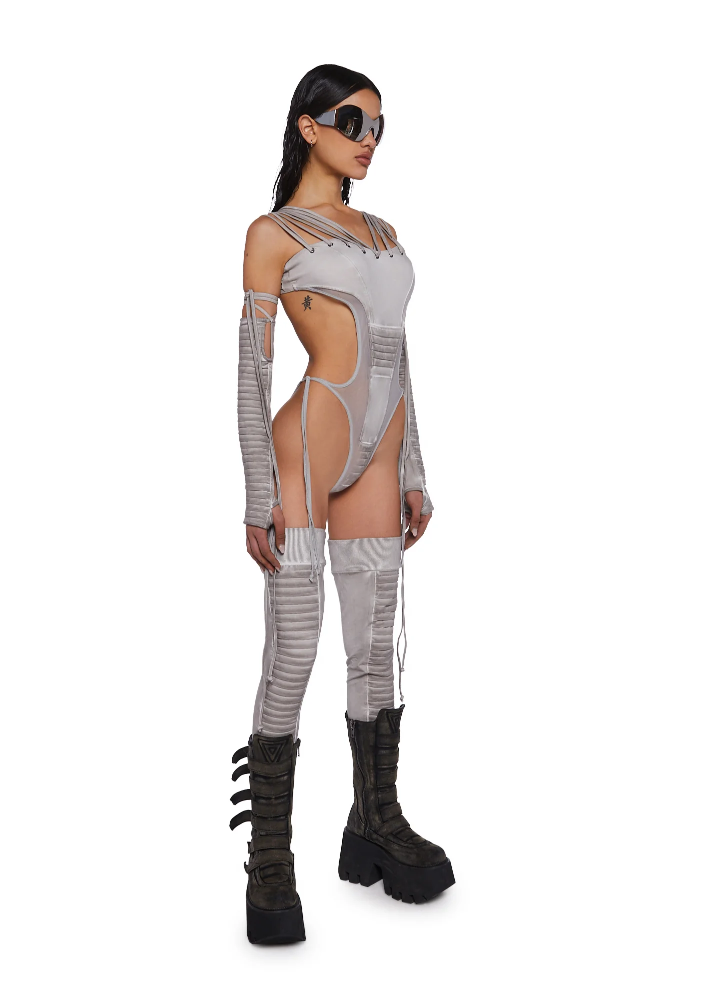 Frequency Lace Up Gloves - Sand - Image 3