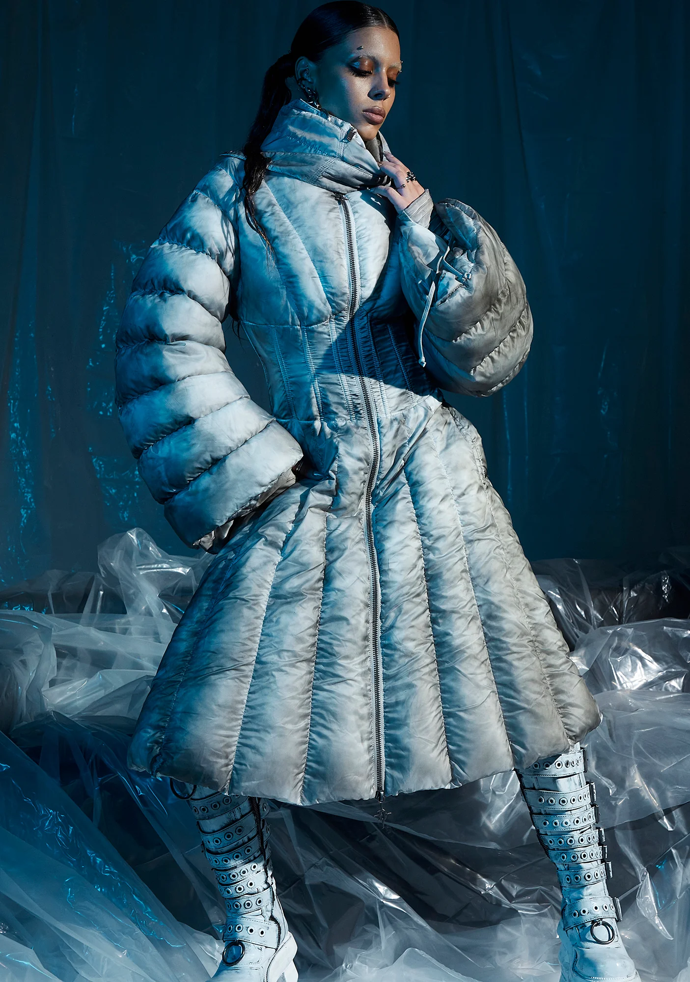 Frequency Puffer Jacket And Scarf - Image 6