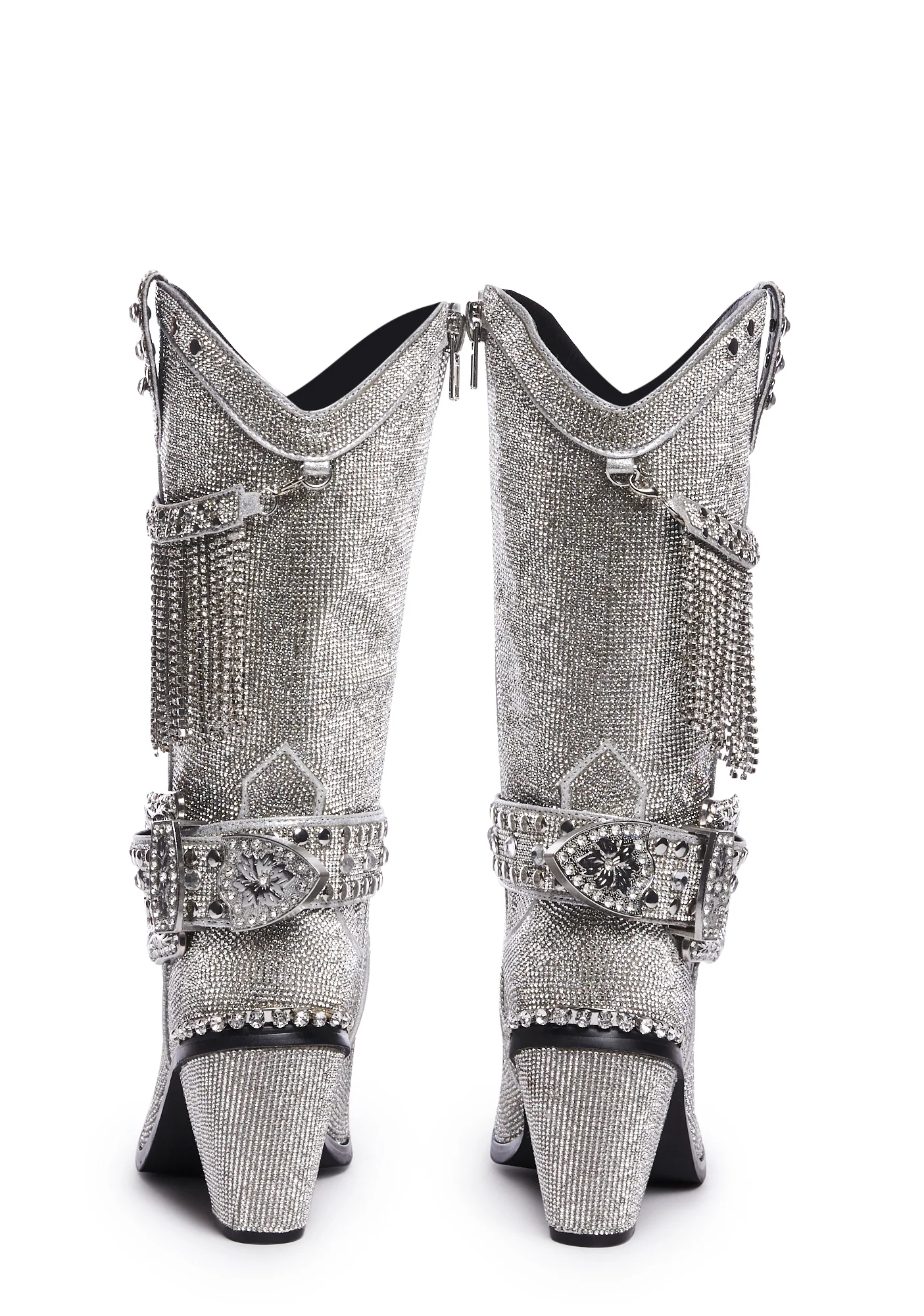 Fringe Sheriff Shine Cowboy Boots - Silver - Image 4