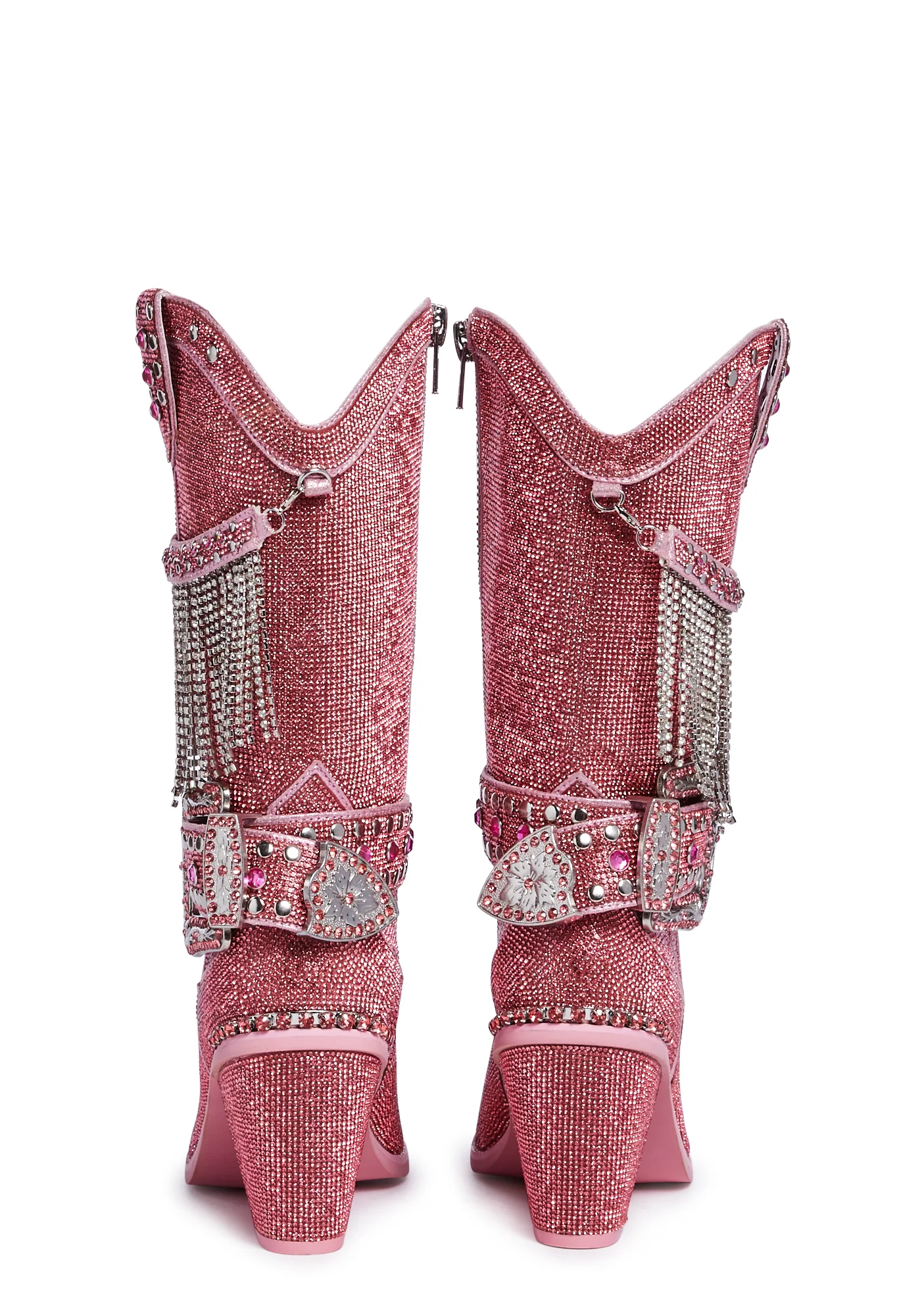 Fringe Sheriff Shine Cowboy Boots - Pink - Image 4