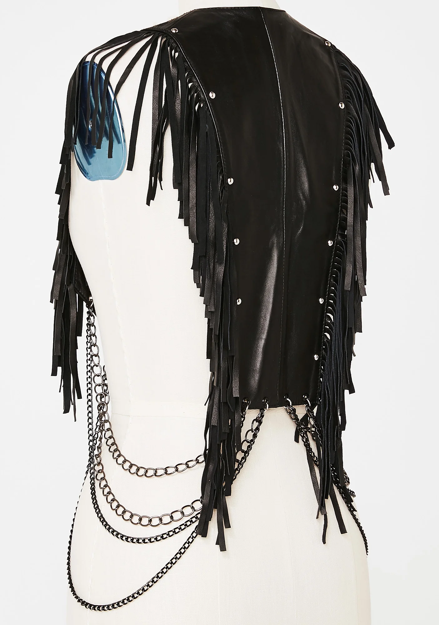 Fringe Vest With Chains - Image 4
