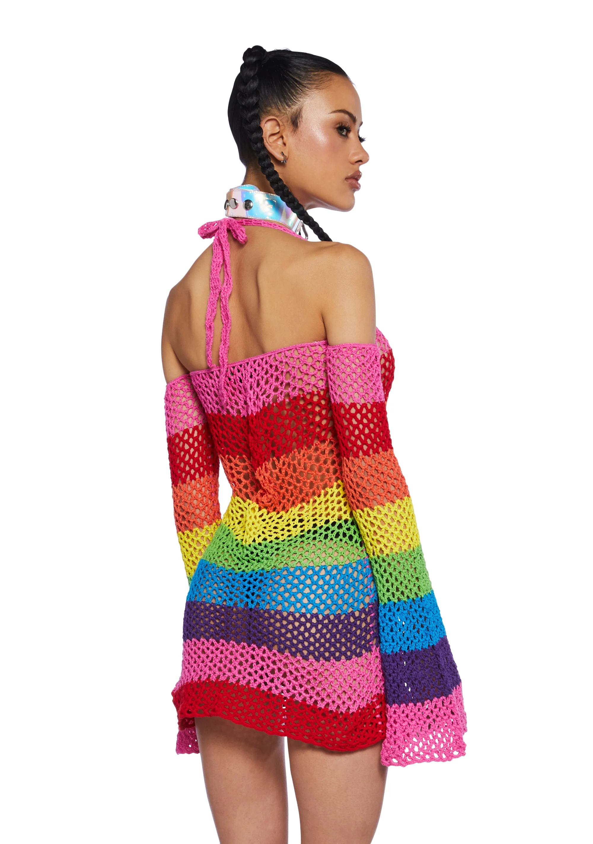 Funday Vibes Crochet Mini Dress - Image 3