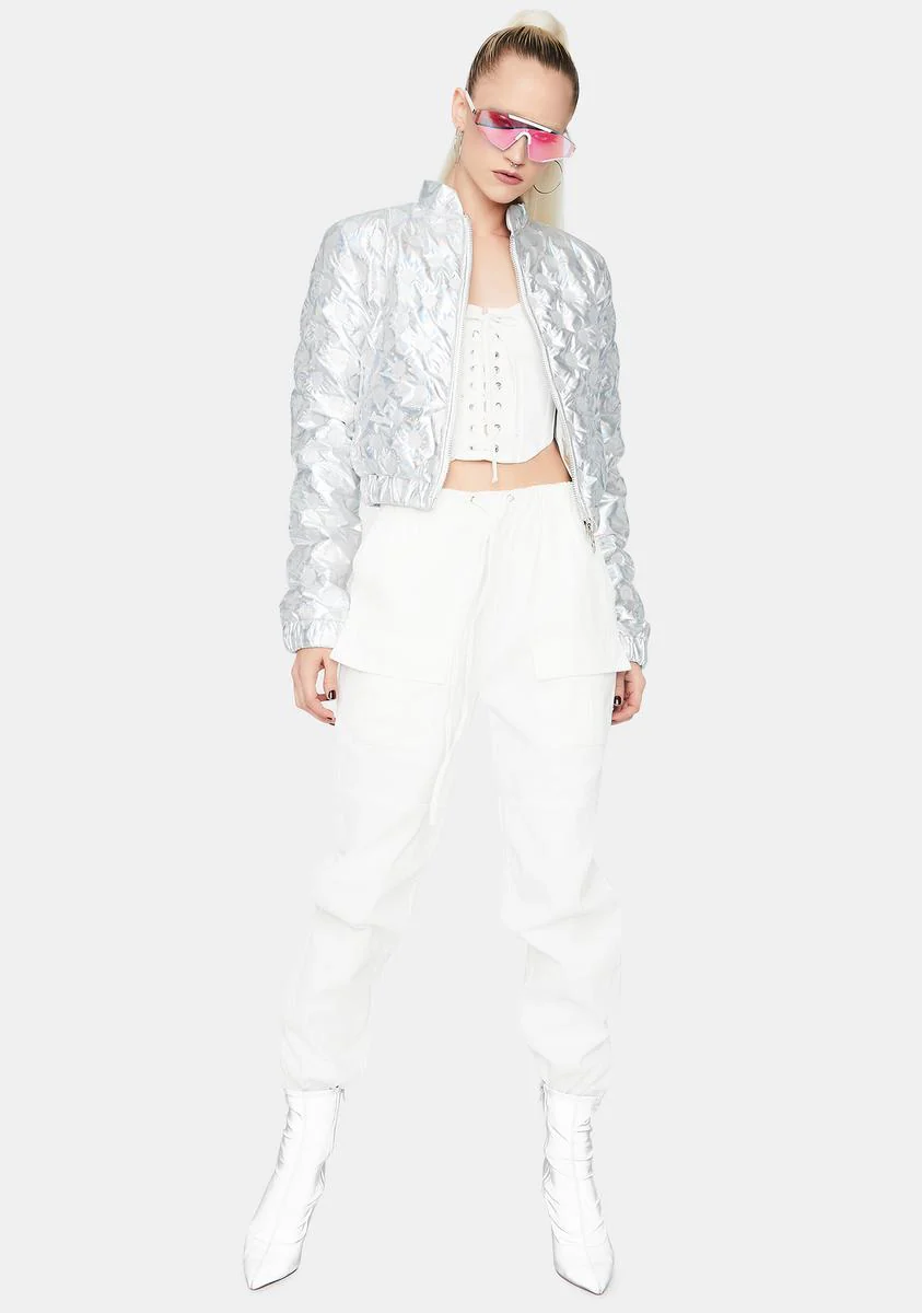 Funky Future Holographic Bomber Jacket - Image 3