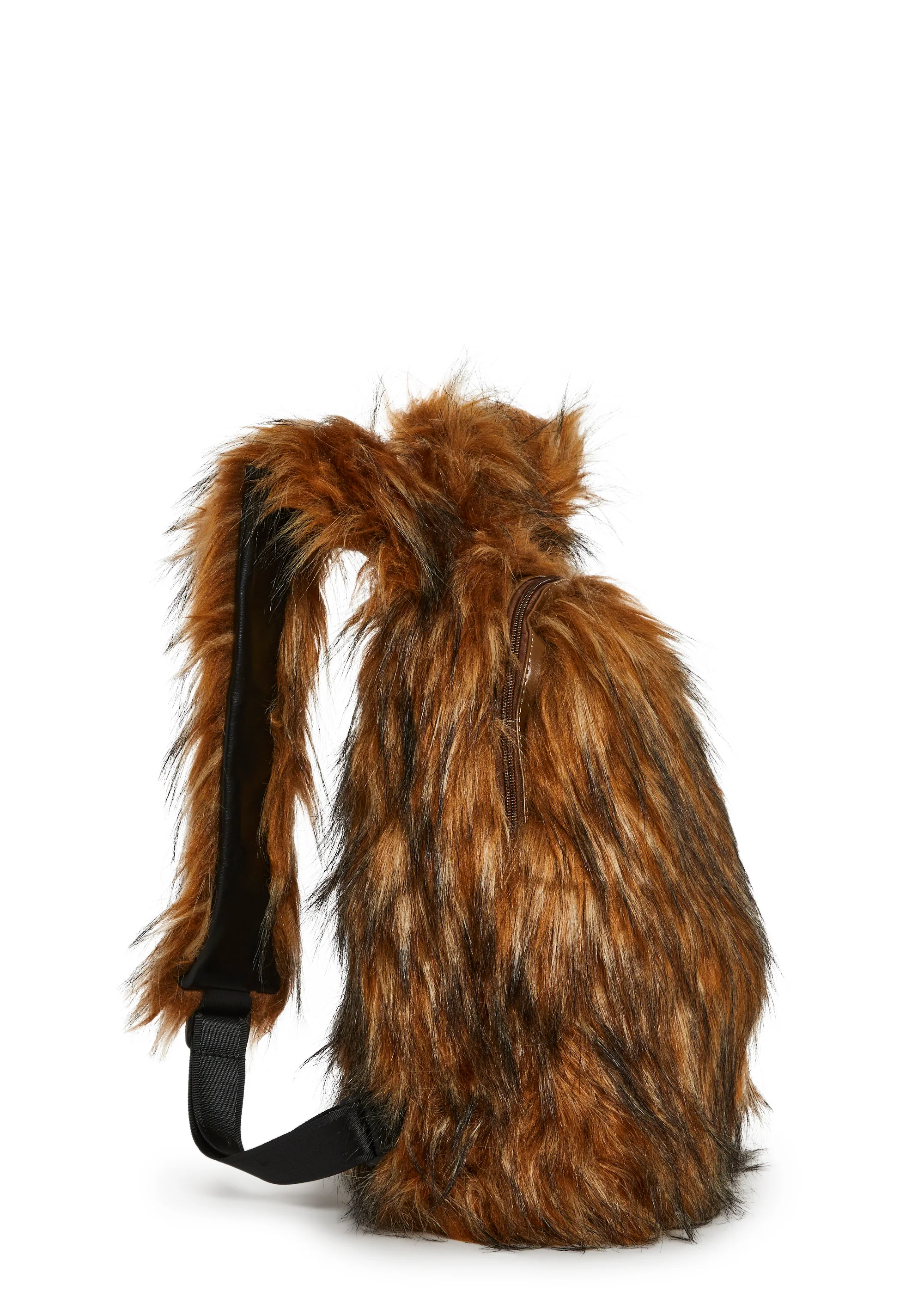 Rosy Roam Faux Fur Backpack - Brown - Image 4