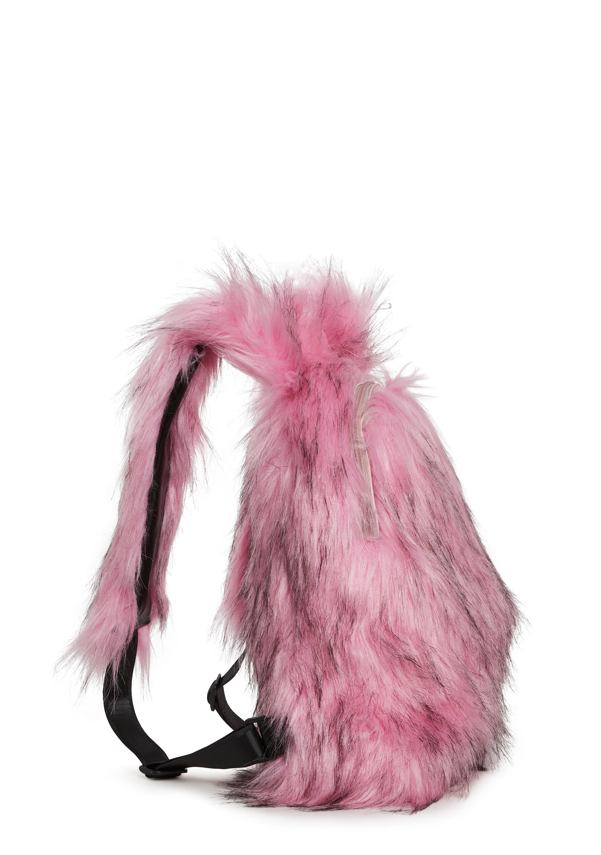 Rosy Roam Faux Fur Backpack - Pink - Image 3