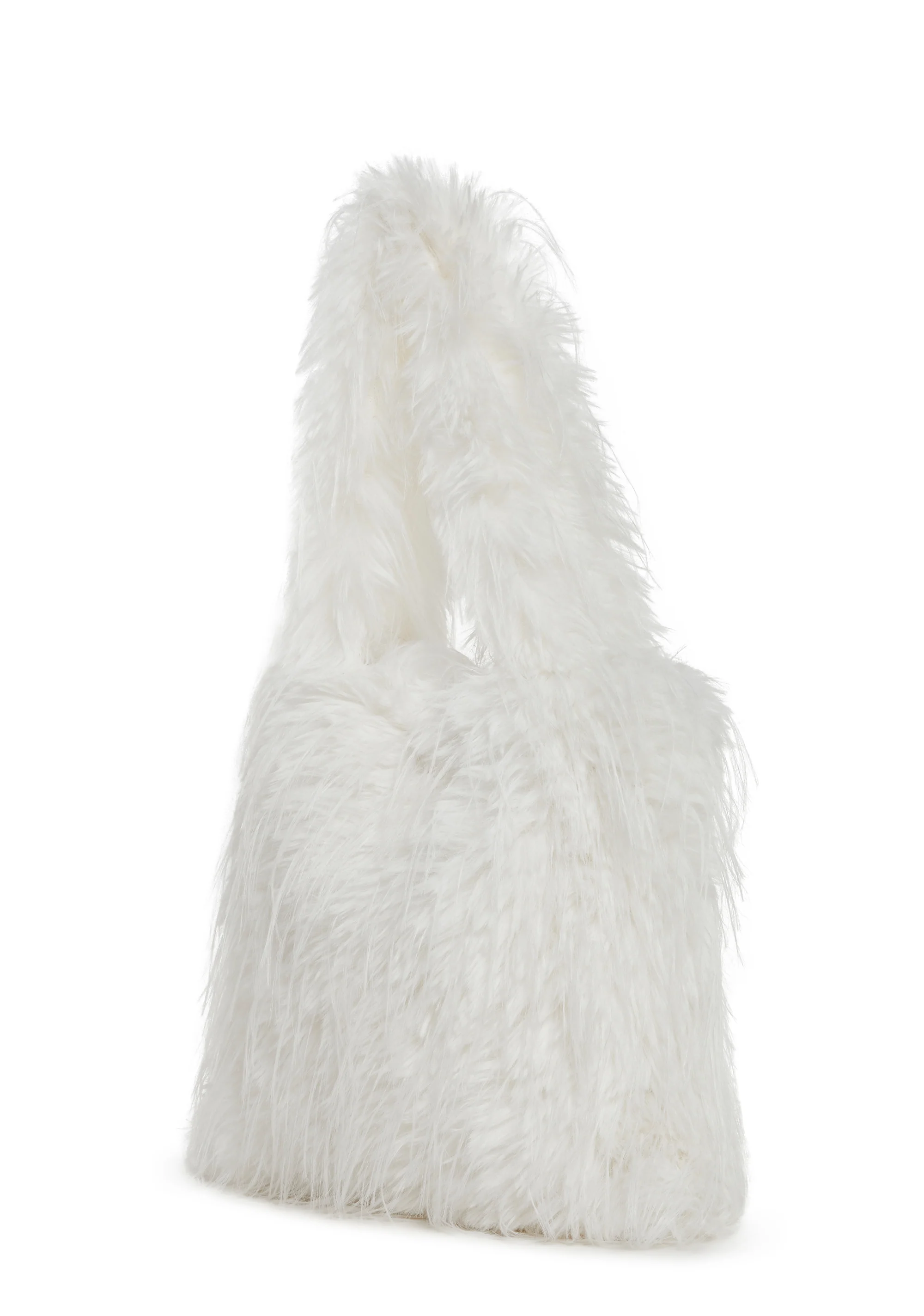 Star Dream Faux Fur Shoulder Bag - White - Image 3