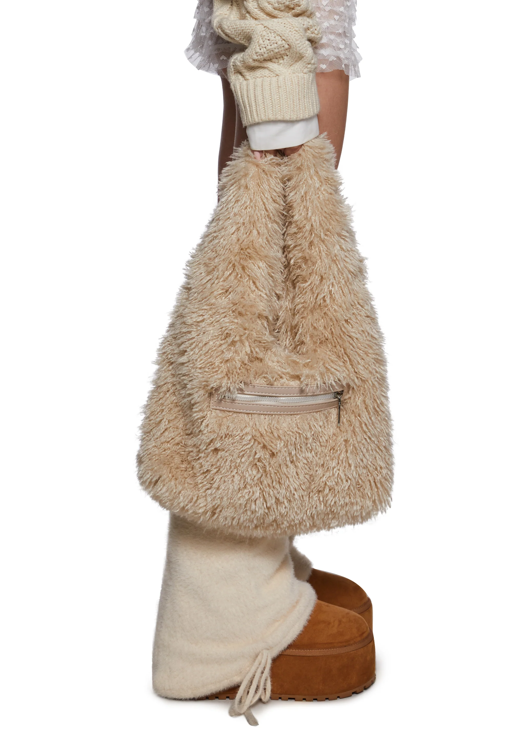 Cutie Heart Faux Fur Shoulder Bag - Image 2