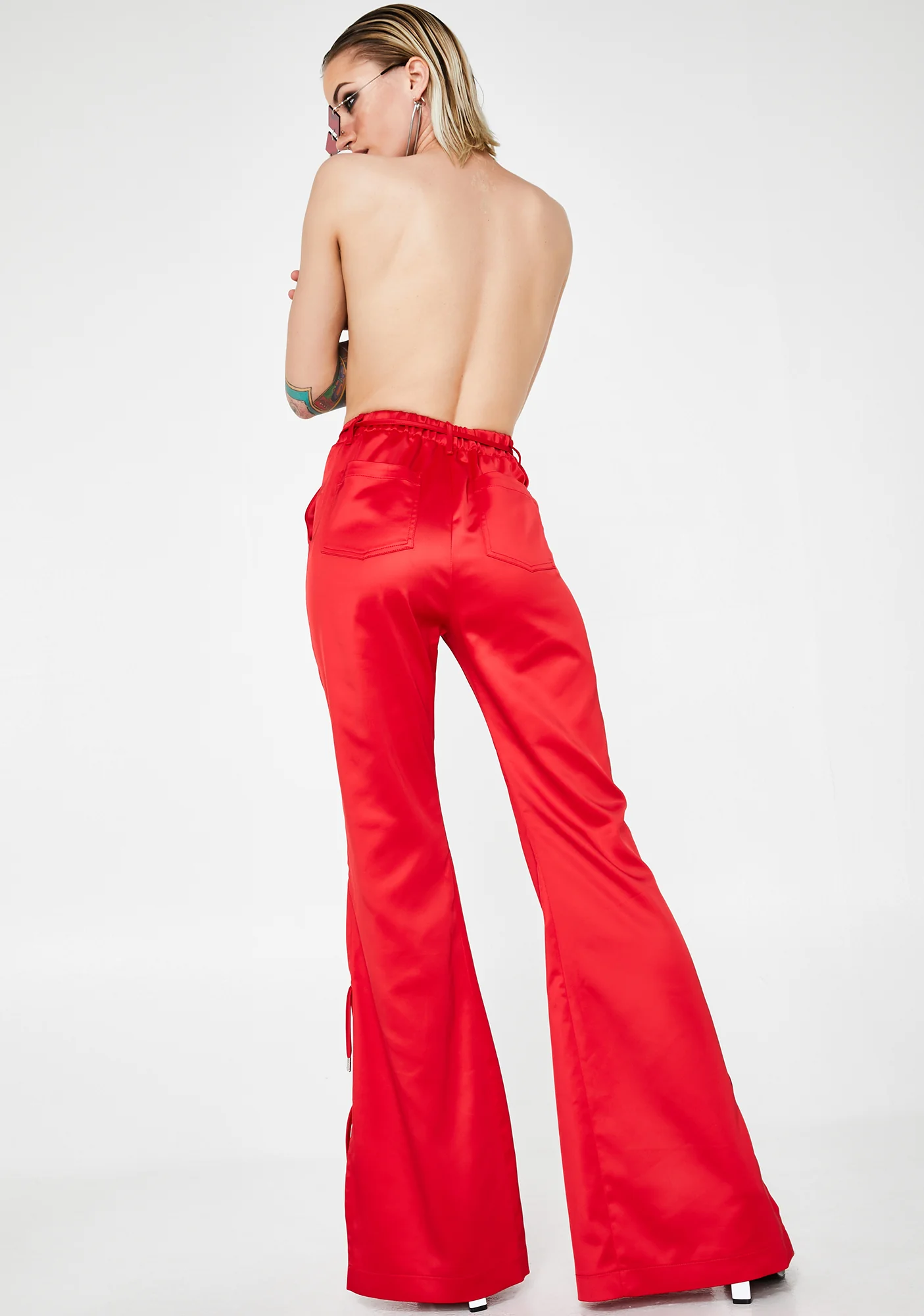 Furea Satin High-Rise Trousers - Image 4