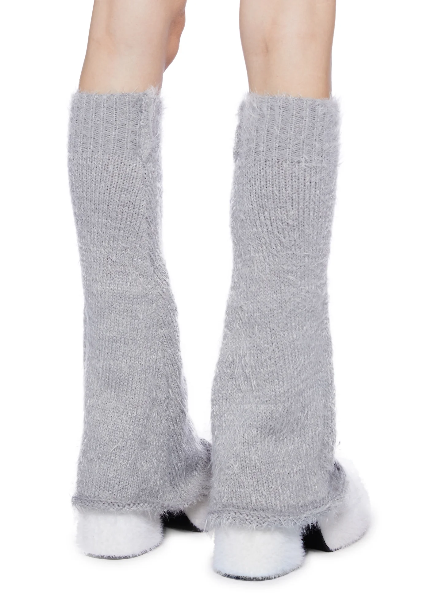 Furry Abyss Leg Warmers- Gray - Image 4