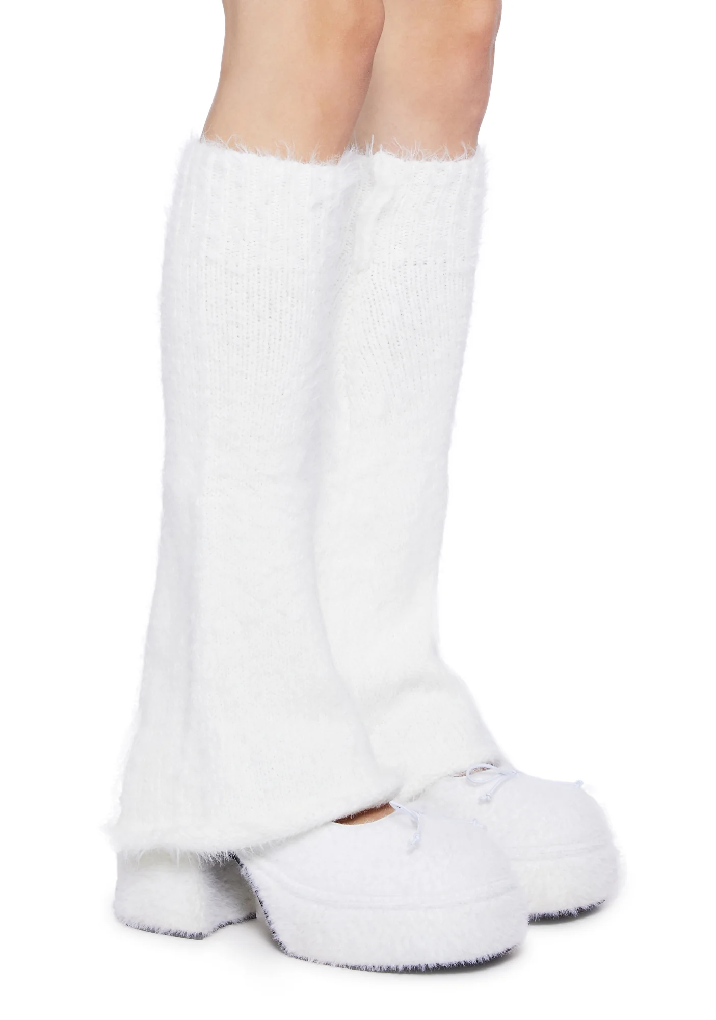 Furry Abyss Leg Warmers- White - Image 3