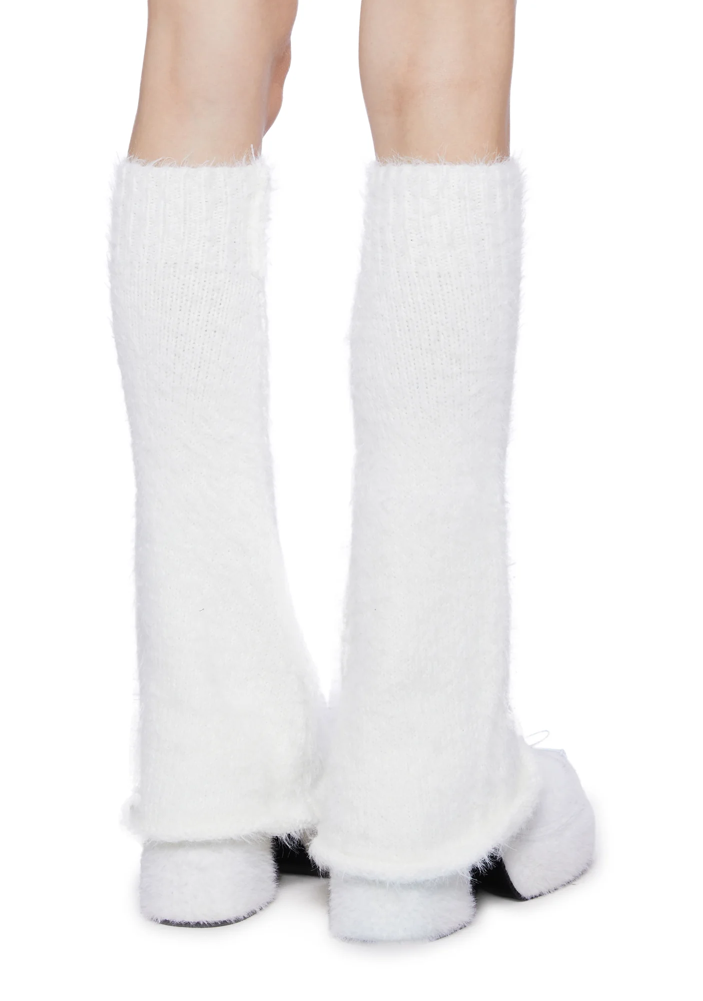 Furry Abyss Leg Warmers- White - Image 4