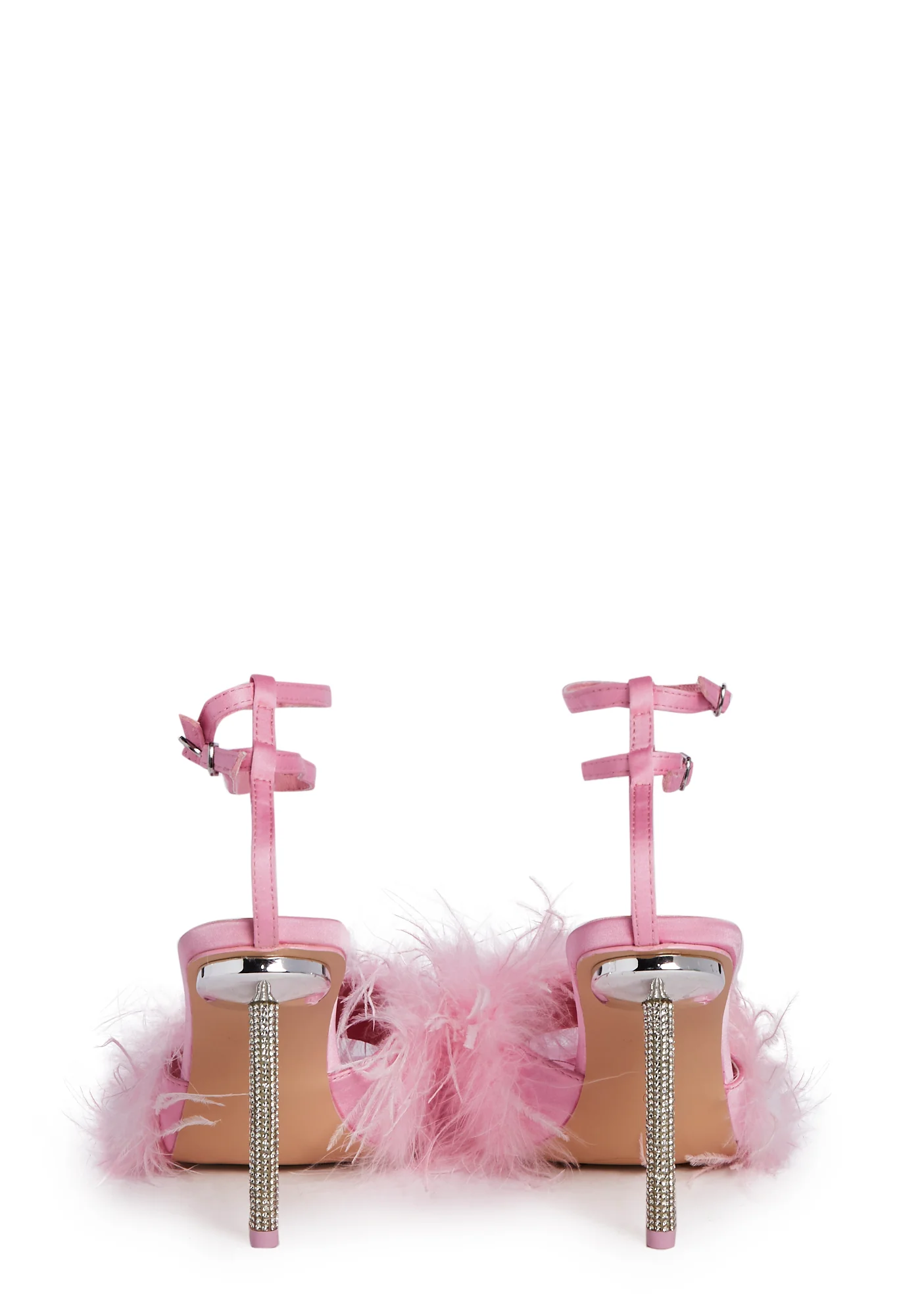 Fuzz Peep Toe Heels- Pink - Image 4