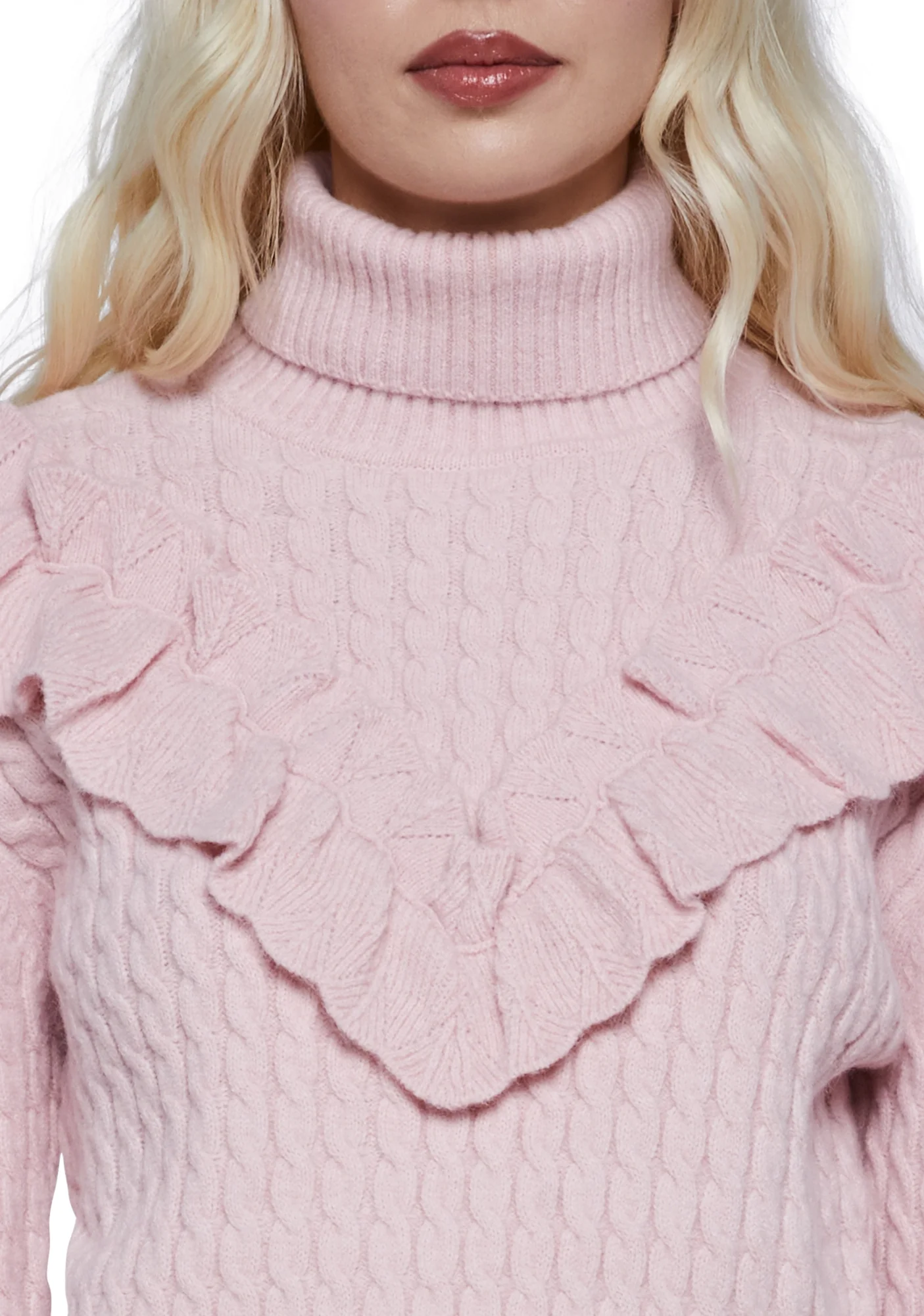 Pastel Ambitions Cable Knit Sweater - Pink - Image 5