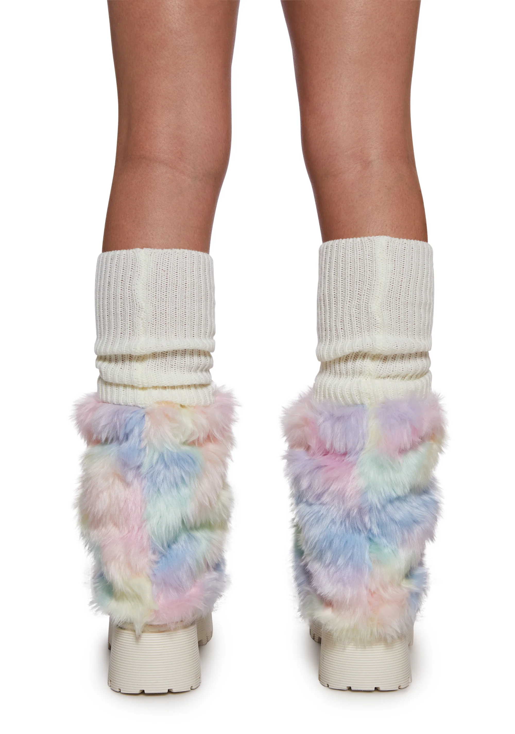 Cotton Candy Fuzzy Leg Warmers - Image 3