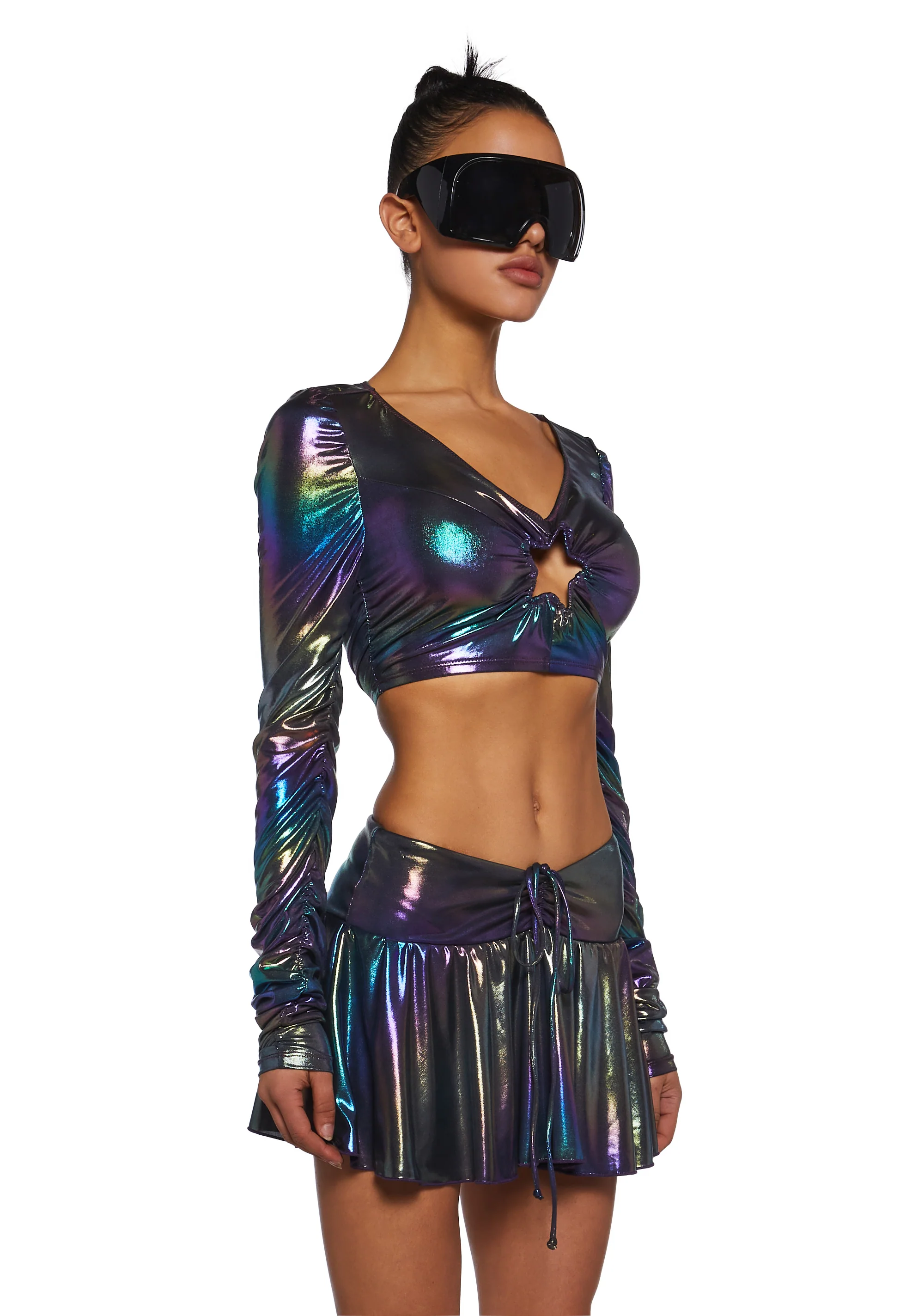 Galaxy Gathered Long Sleeve Top - Image 3