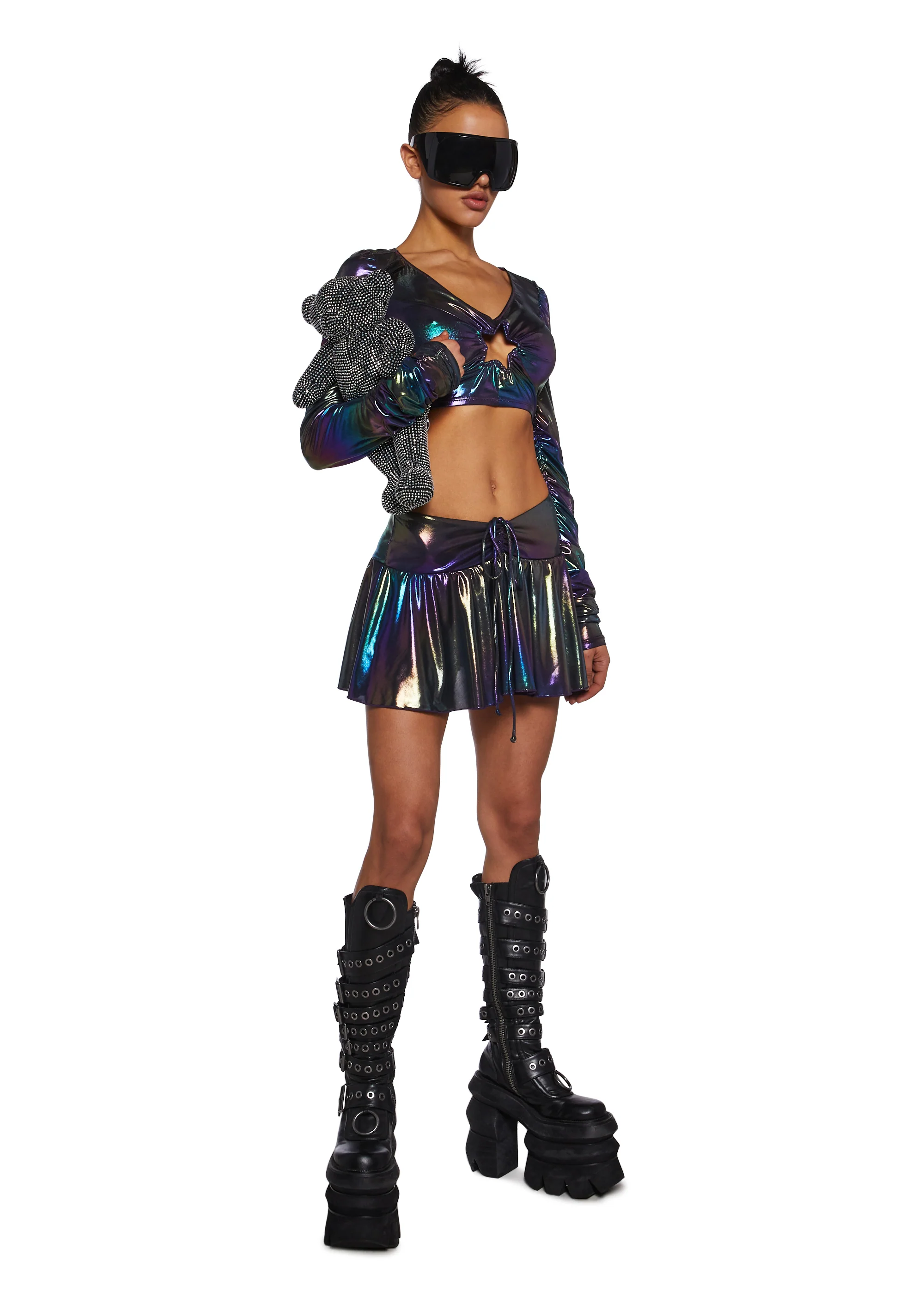 Galaxy Gathered Mini Skirt - Image 4