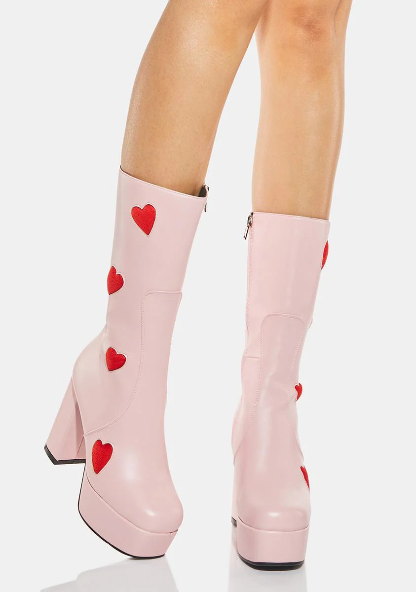 Game Of Love Platform Boots - Light Pink - Image 2