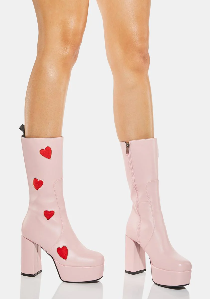 Game Of Love Platform Boots - Light Pink - Image 3