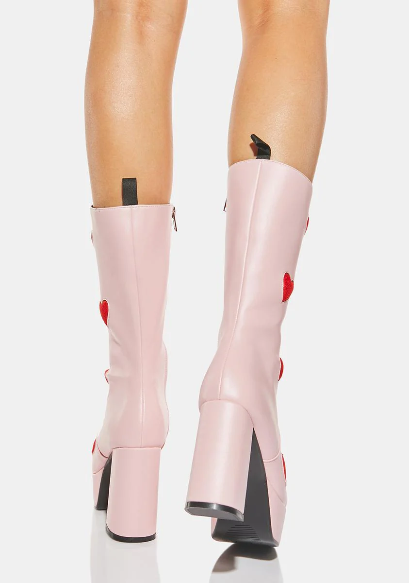 Game Of Love Platform Boots - Light Pink - Image 4