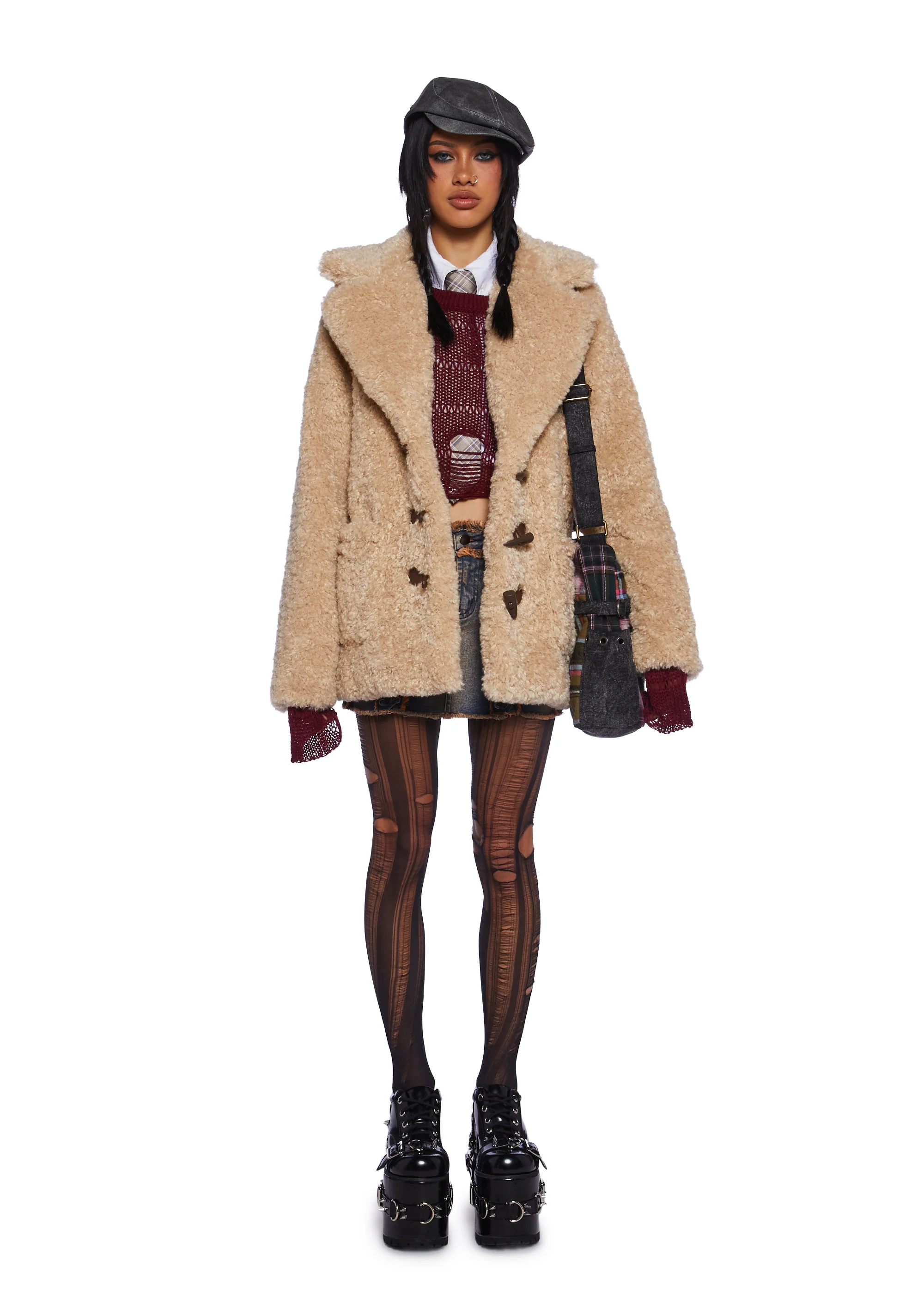 Garage Band Sherpa Cropped Coat - Image 7