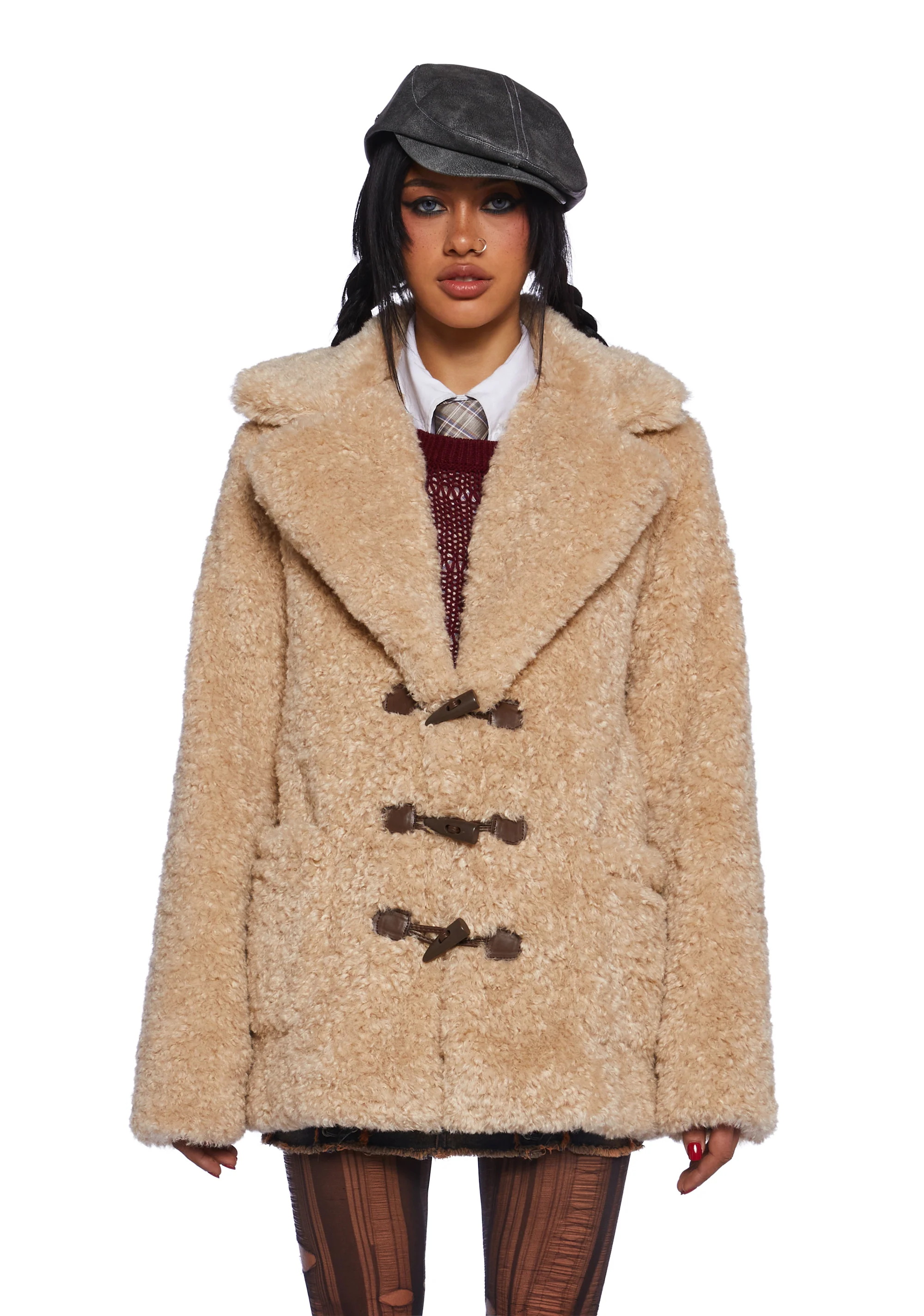 Garage Band Sherpa Cropped Coat - Image 8