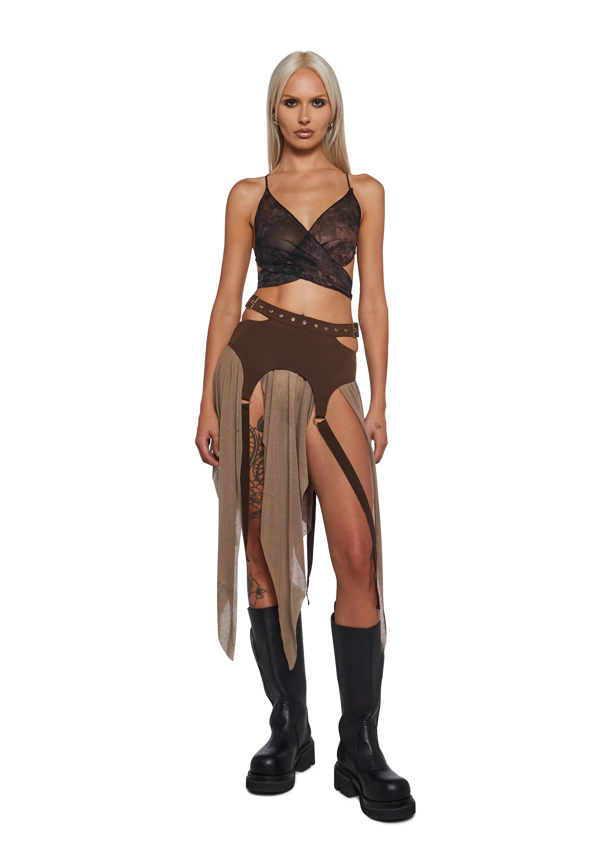 Signal Garter Belted Mini Skirt - Image 2
