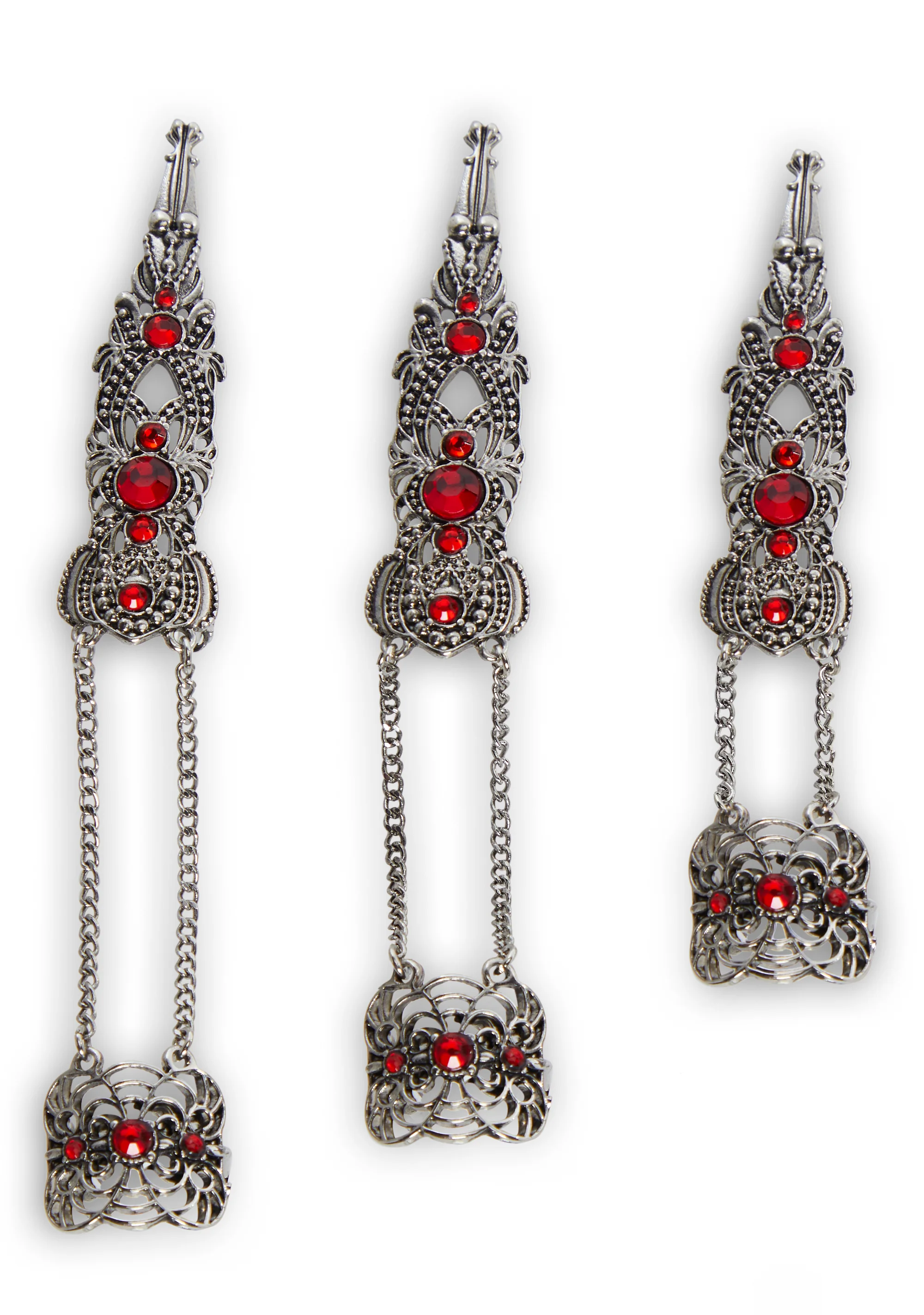 Gemstone Metal Nail Rings - Image 2
