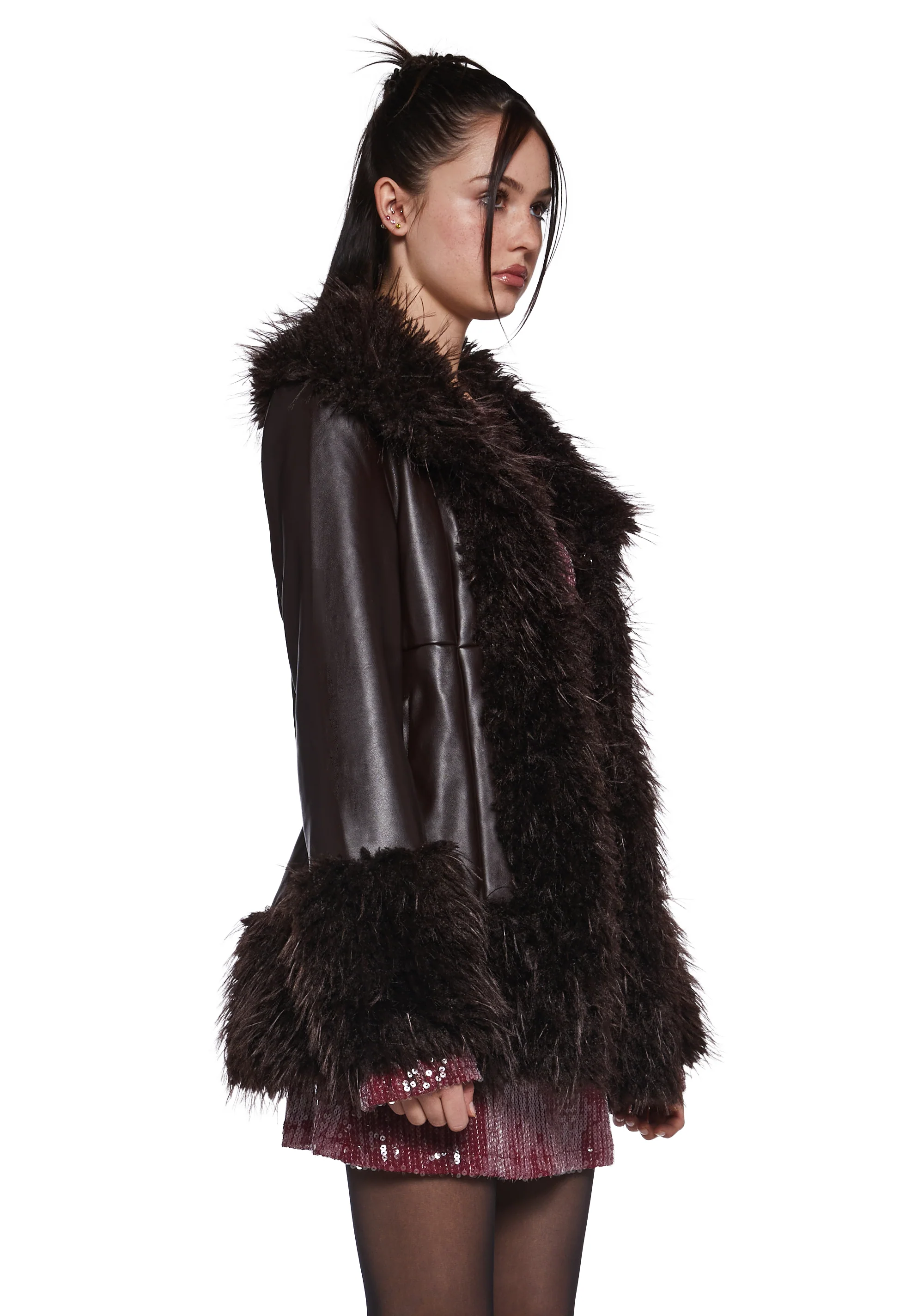 Genuine Jealousy Vegan Leather Coat - Image 3