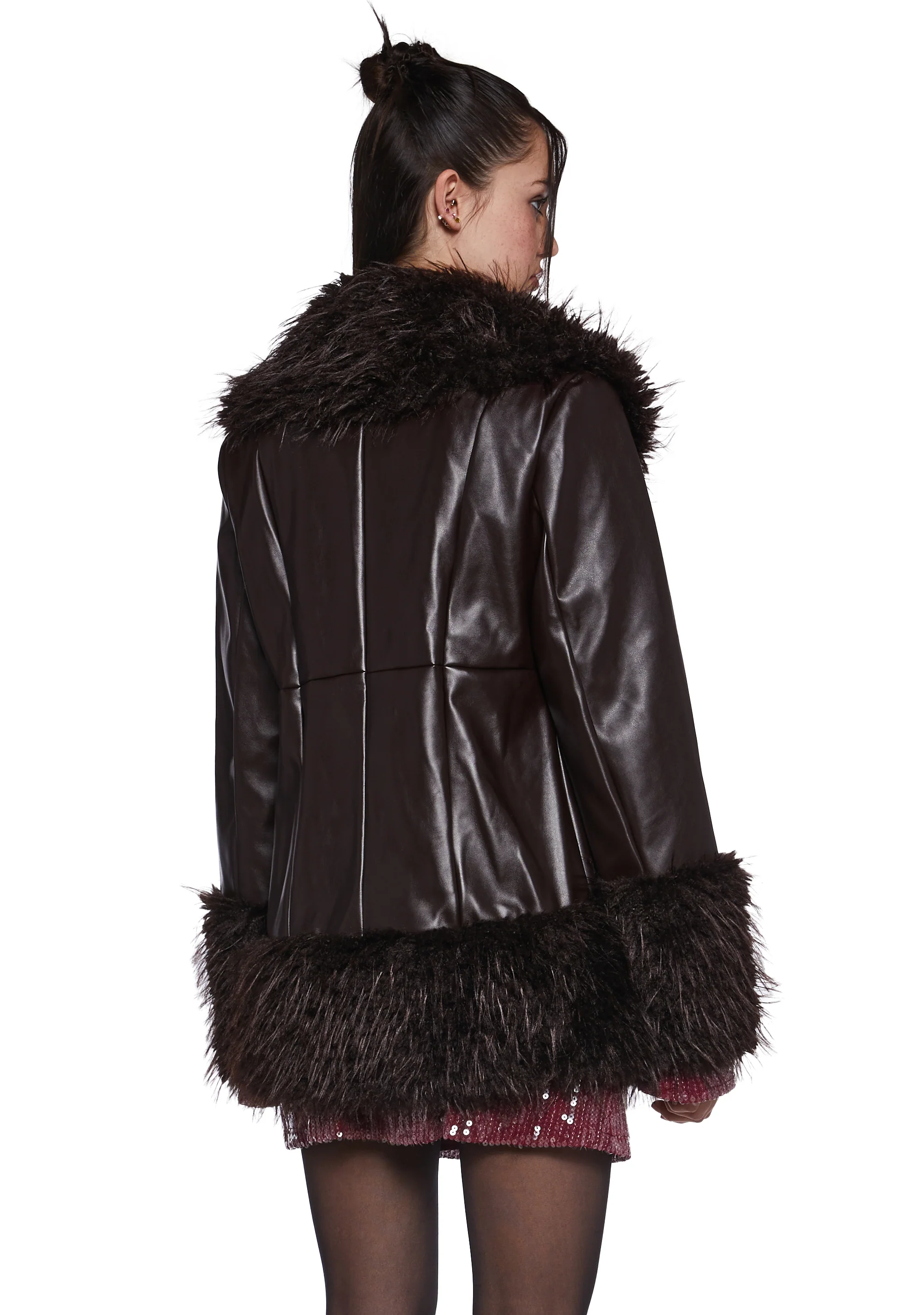 Genuine Jealousy Vegan Leather Coat - Image 4